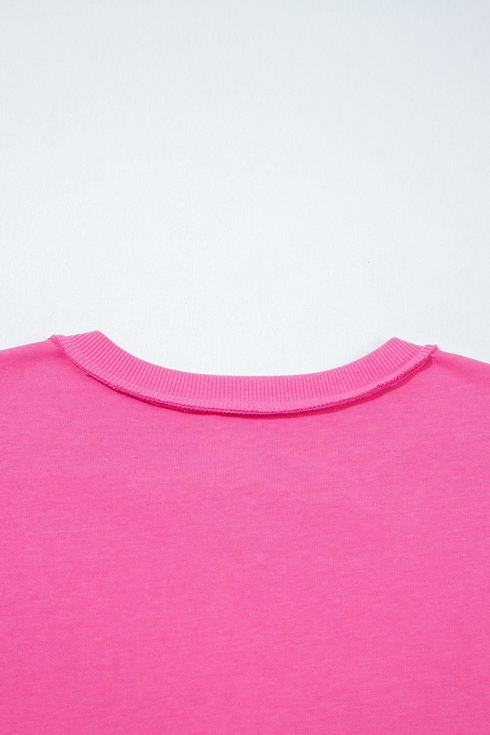 Bright Pink Raw Edge Half Buttons Pullover and Jogger Pants Set - loveforevers