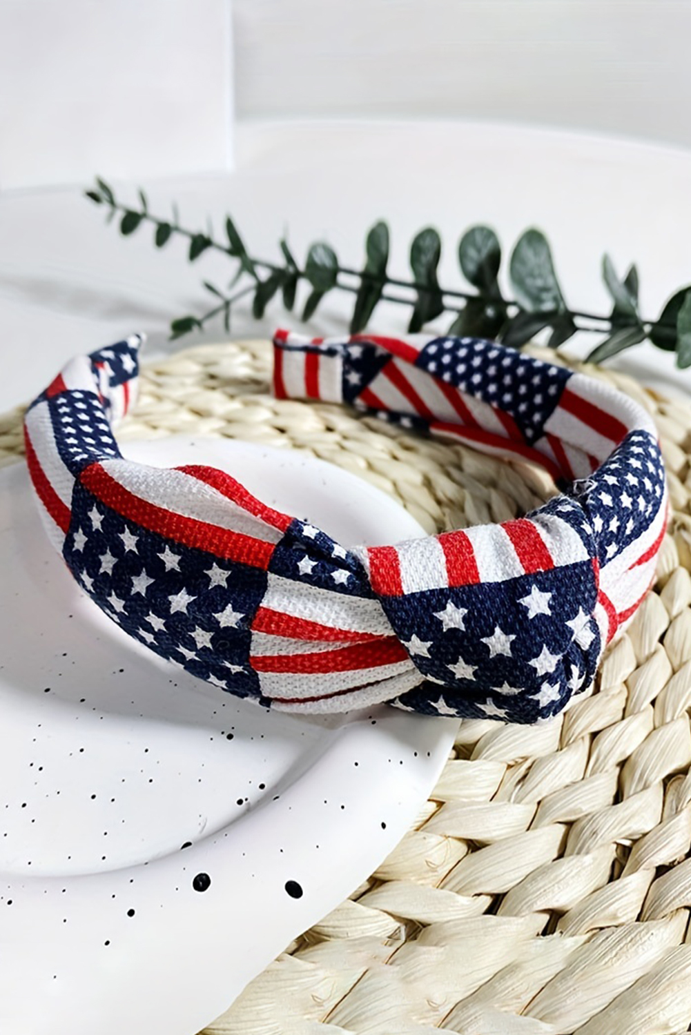 Navy Blue Flag Day Knotted Headband - loveforevers