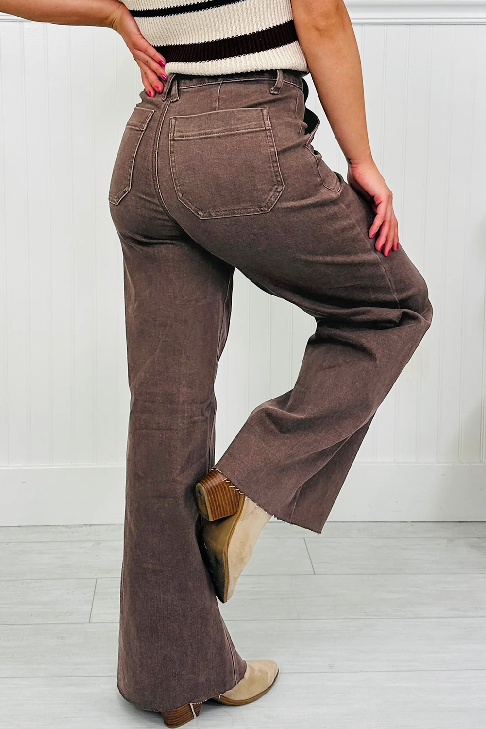Dusk Blue Retro Washed Patch Pocket Loose Jeans - loveforevers