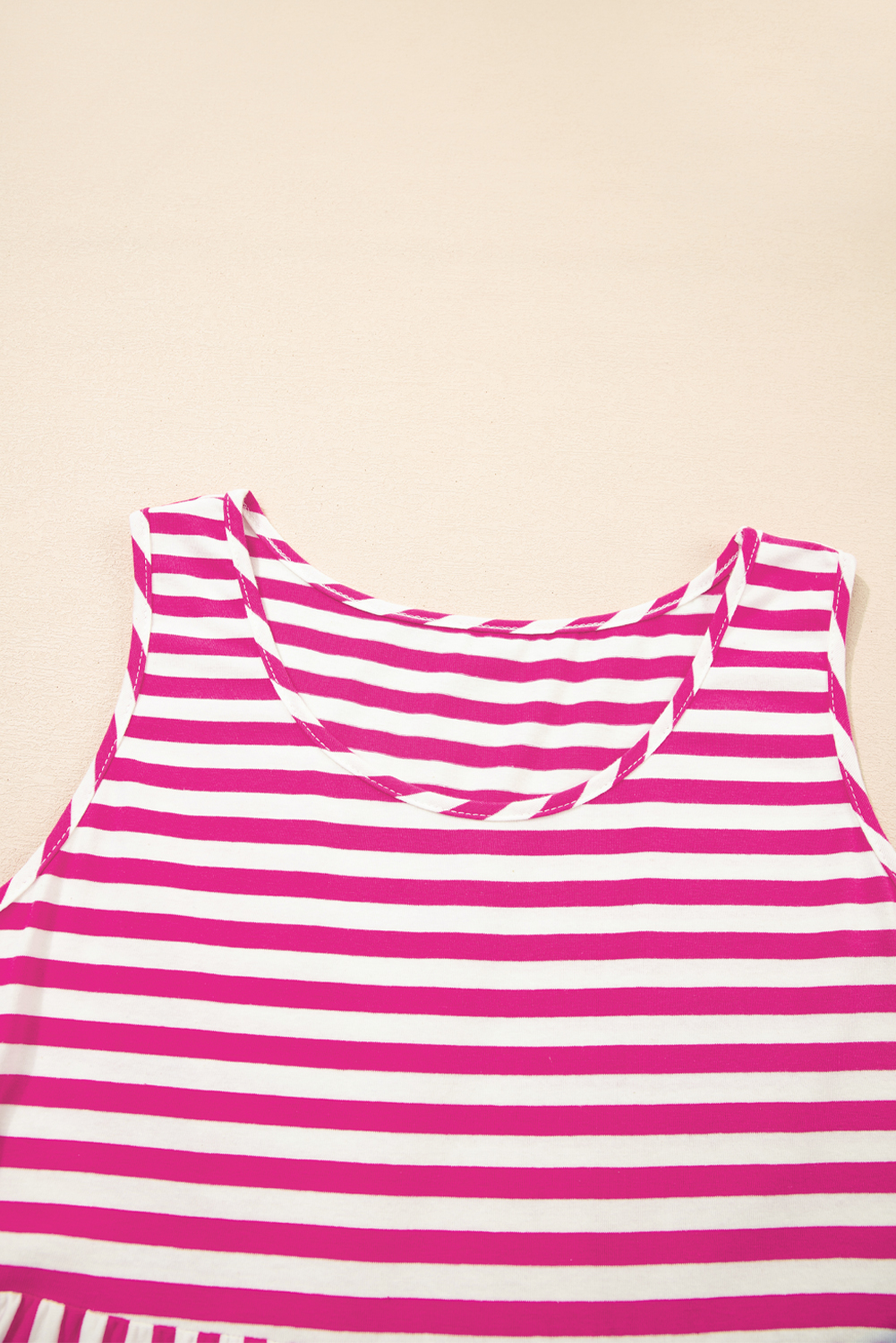 Black Stripe U Neck Sleeveless Loose Fit Mini Dress - loveforevers
