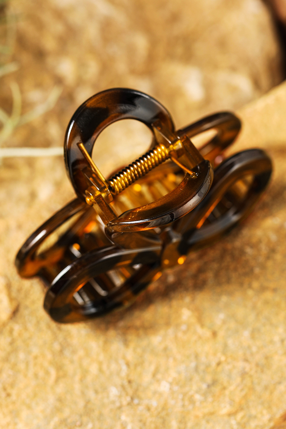 Chestnut Leopard Print Hollow Out Hair Claw Clip - loveforevers