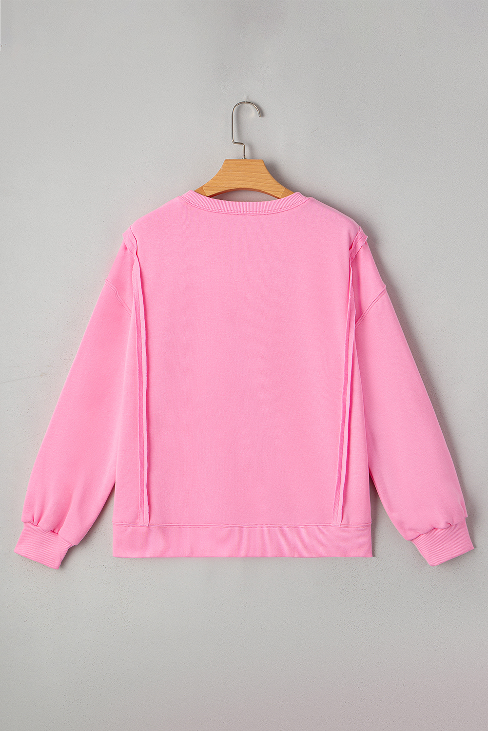 Bonbon Lace Insert Bow Embroidered Exposed Seam Sweatshirt - loveforevers