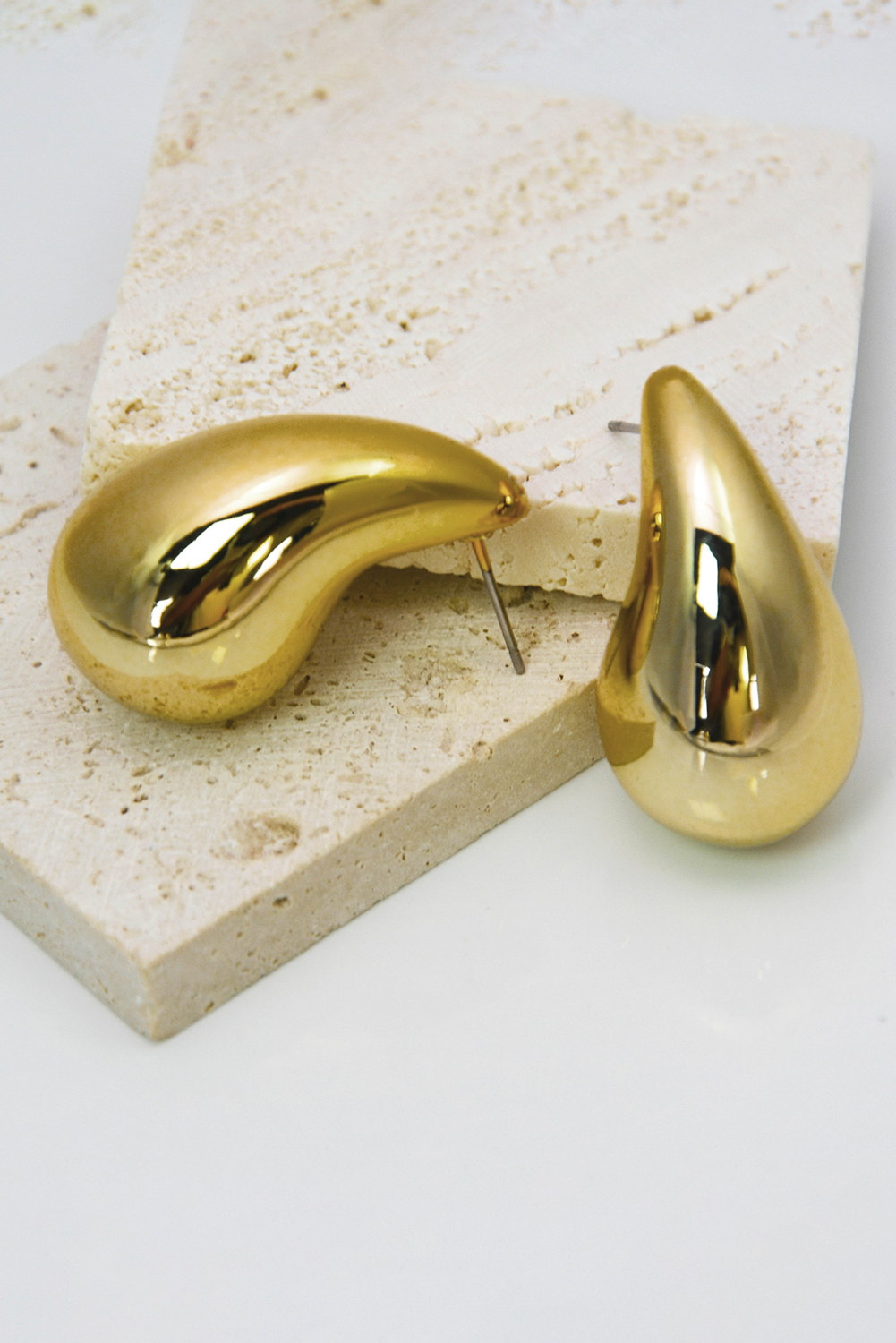 Gold Teardrop Plated Alloy Stud Earrings - loveforevers