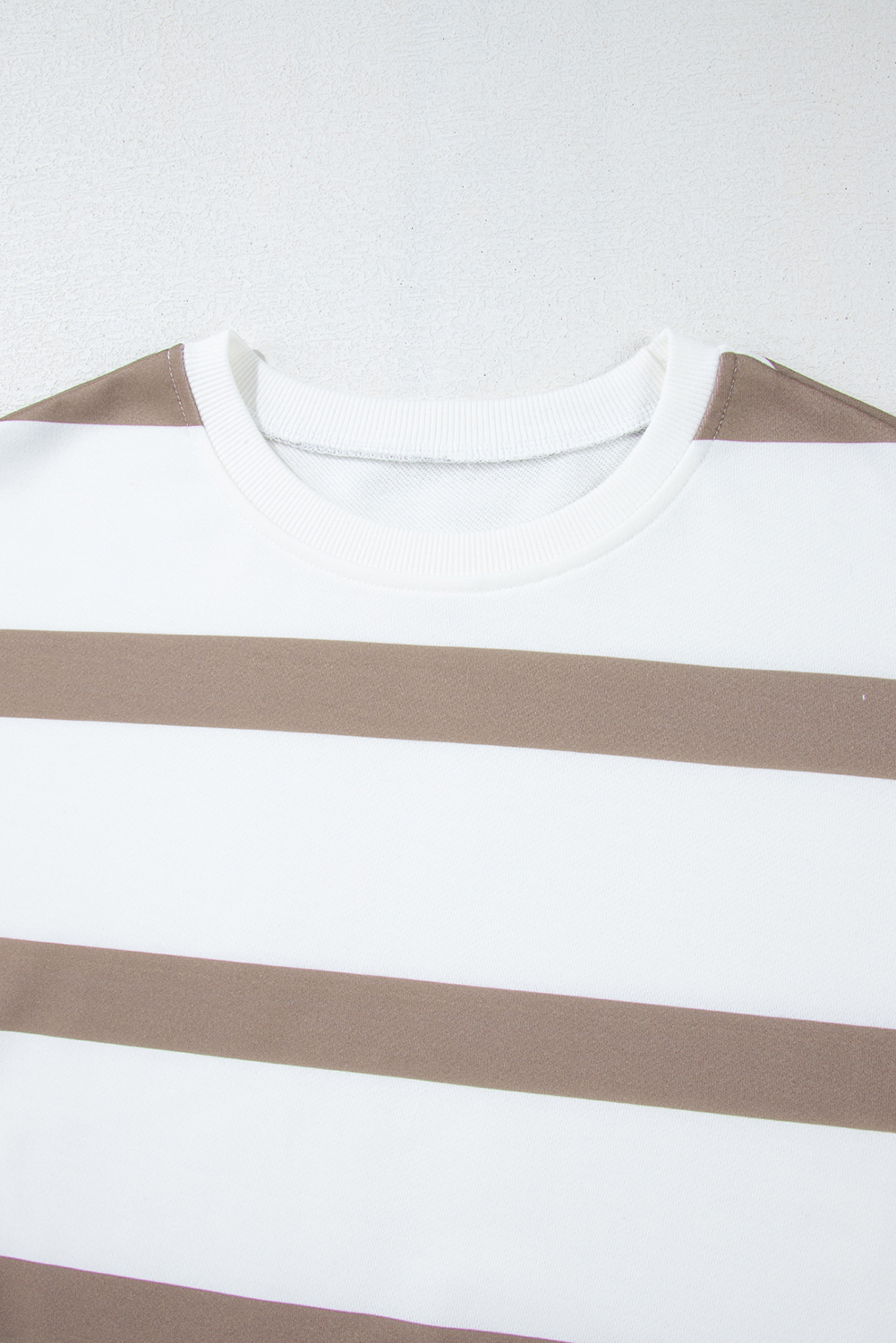 Brown Stripe Striped Drop Shoulder Pullover and Jogger Pants Set - loveforevers