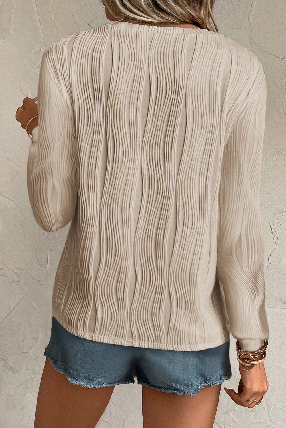 White Wavy Textured Mock Neck Cap Sleeve Top - loveforevers