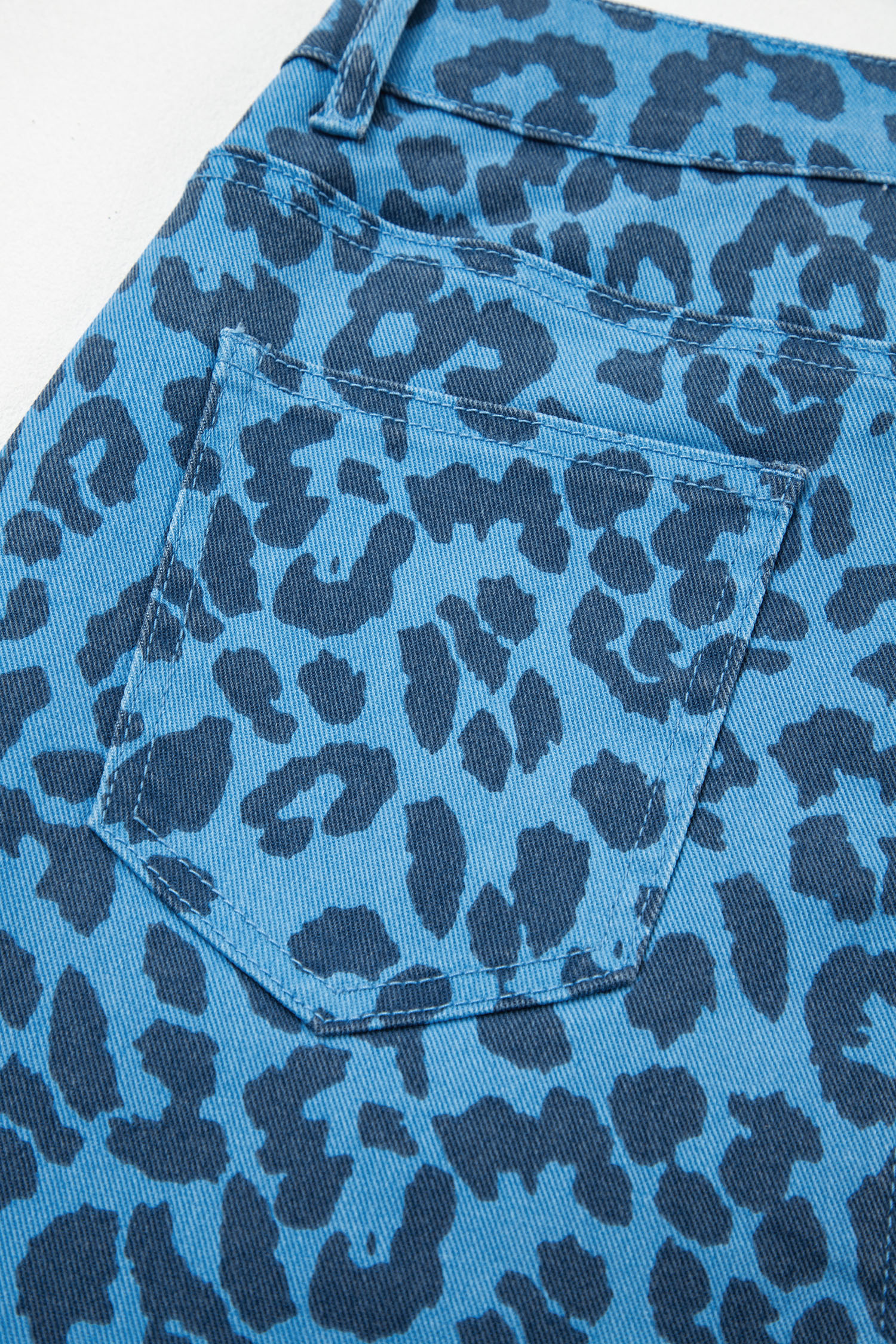 Brown Leopard Denim Frayed Split Denim Midi Skirt - loveforevers