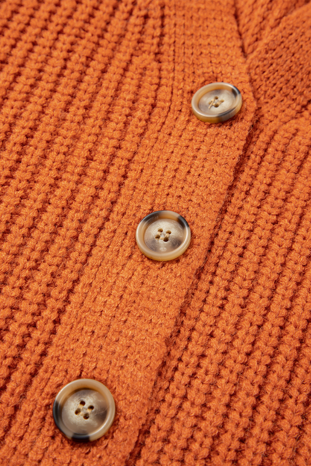 Gold Flame Button Front V Neck Chunky Cardigan Sweater - loveforevers