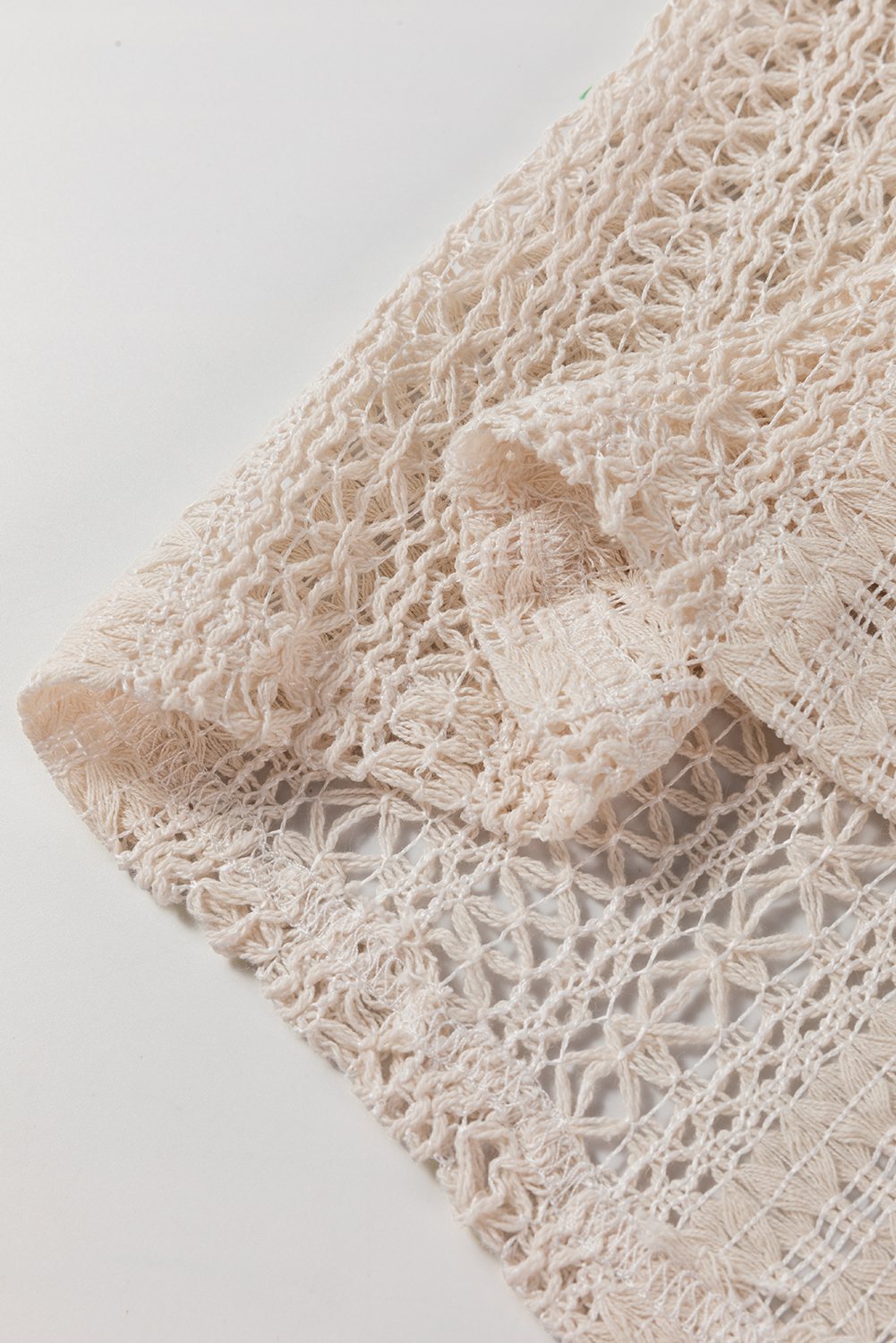 White Lace Hollow out Puff Sleeve Button up Shirt - loveforevers