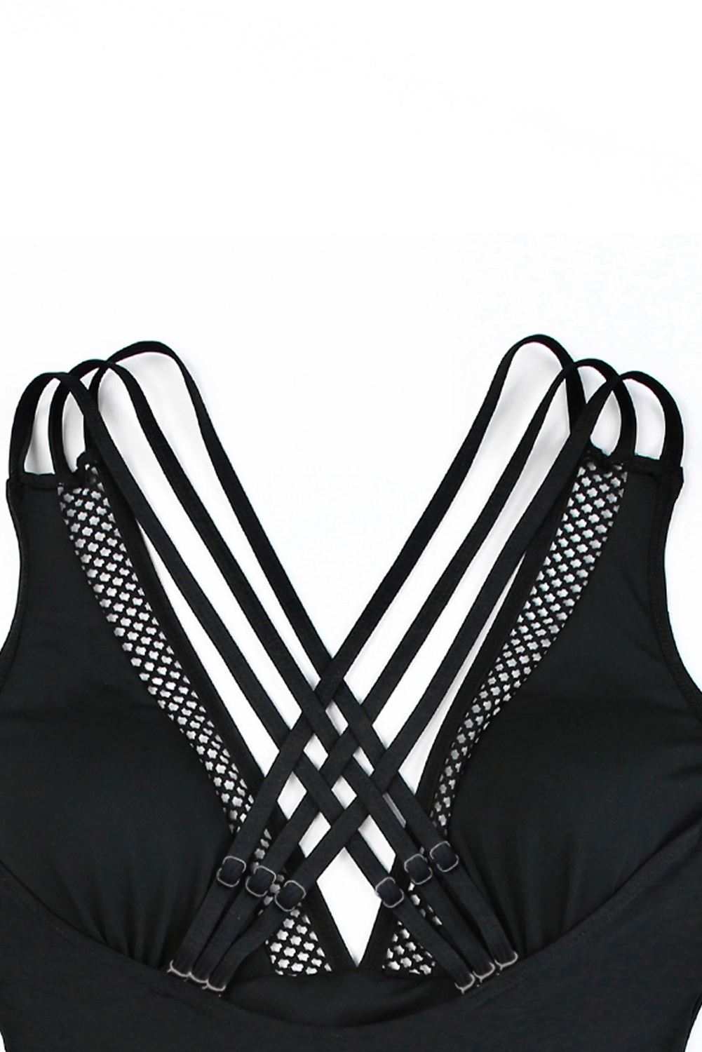 Dearlovers Black Solid Mesh One Piece Swimsuit - loveforevers