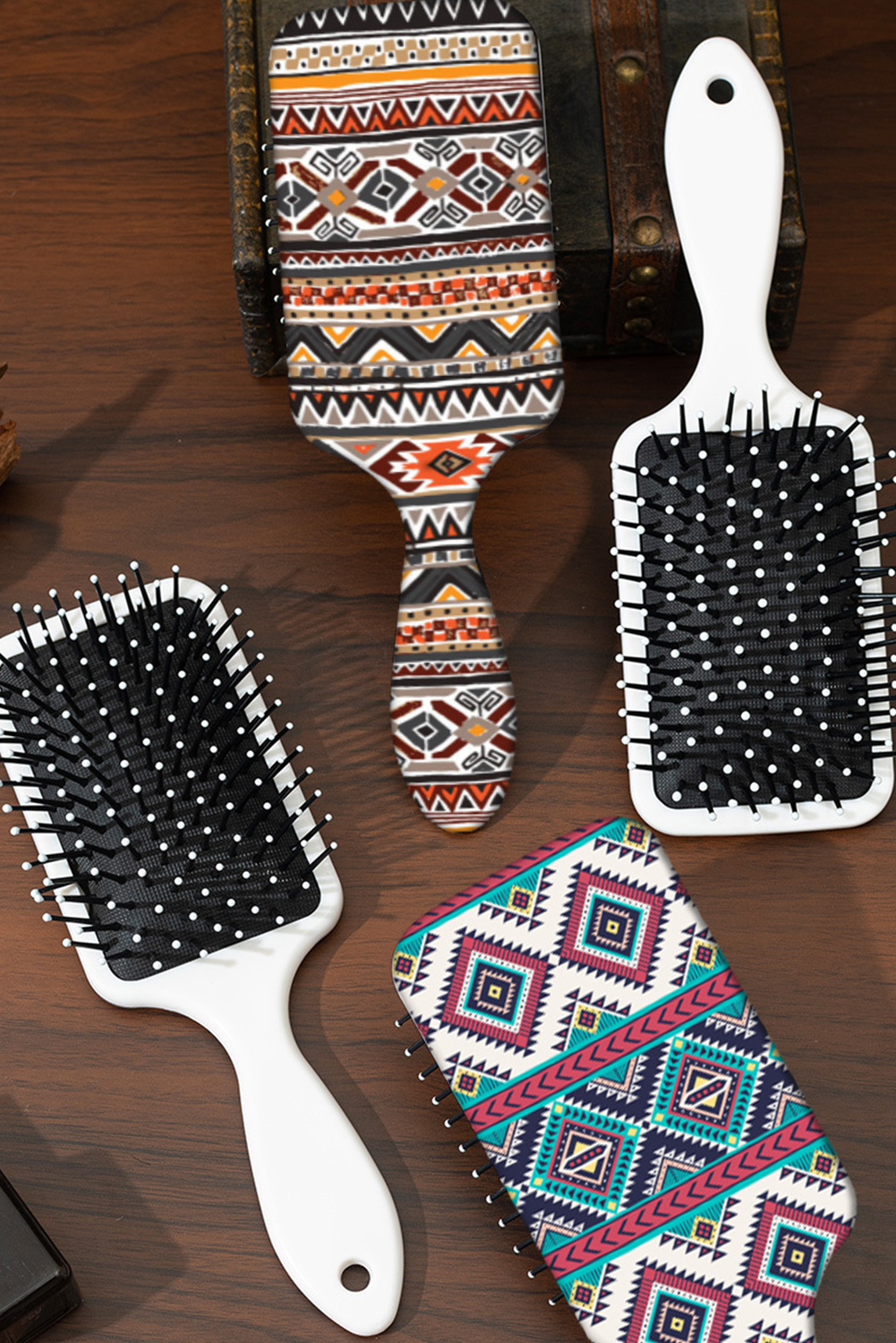 Elmwood Western Geometric Pattern Anti-Static Air Cushion Comb - loveforevers