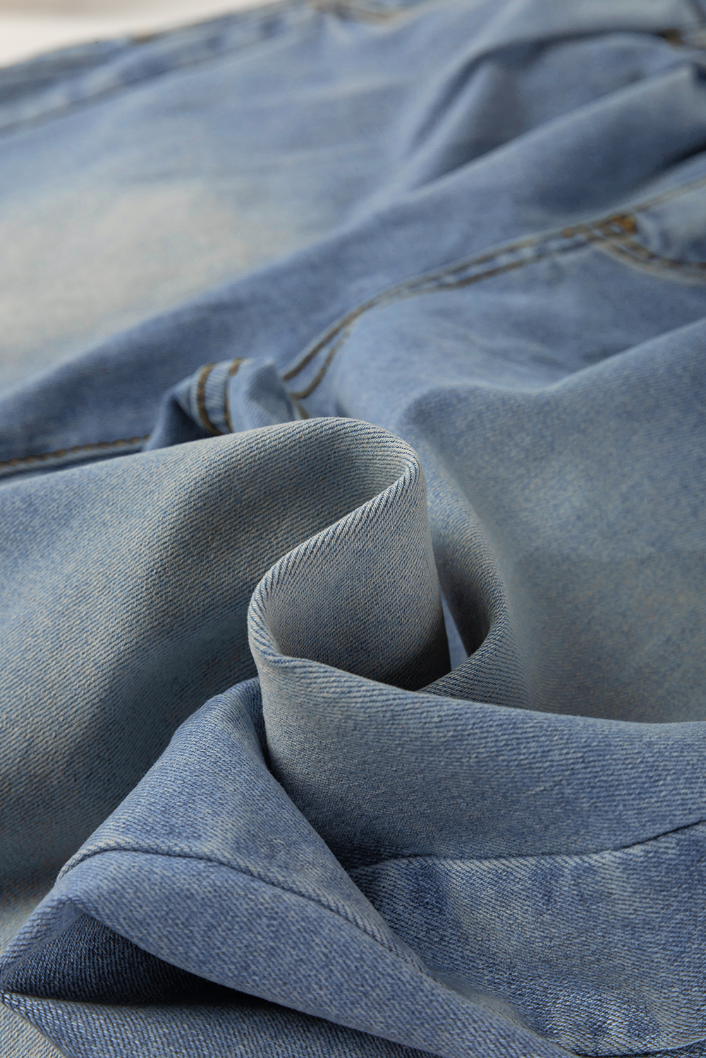 Ashleigh Blue Washed Pleated Detail Wide Leg Jeans - loveforevers