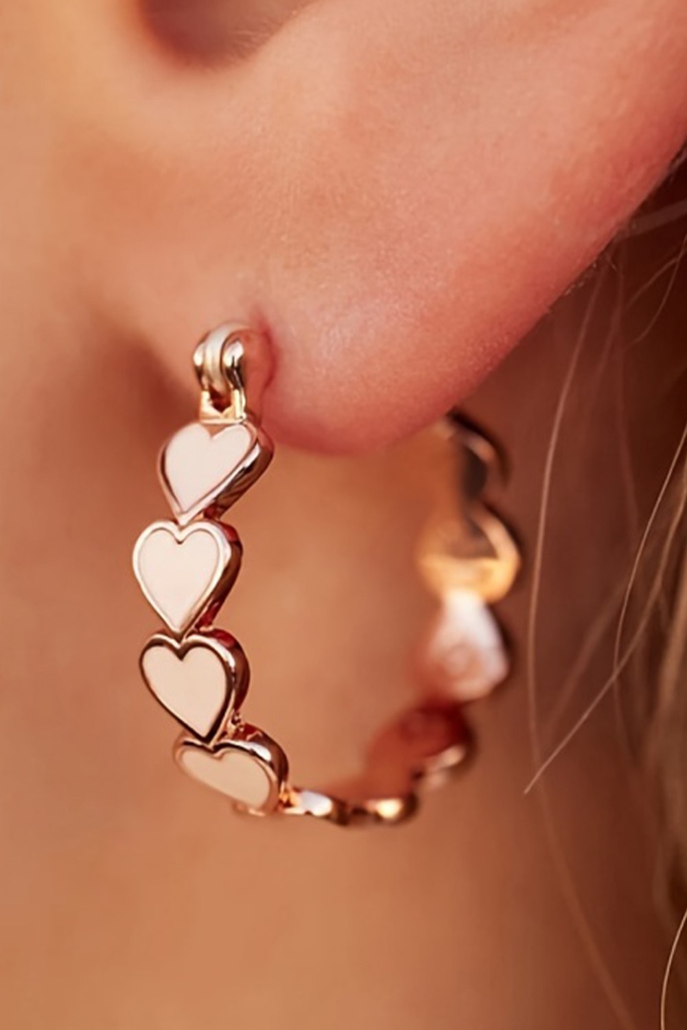 White Heart Shape Plated Alloy Small Hook Earrings - loveforevers