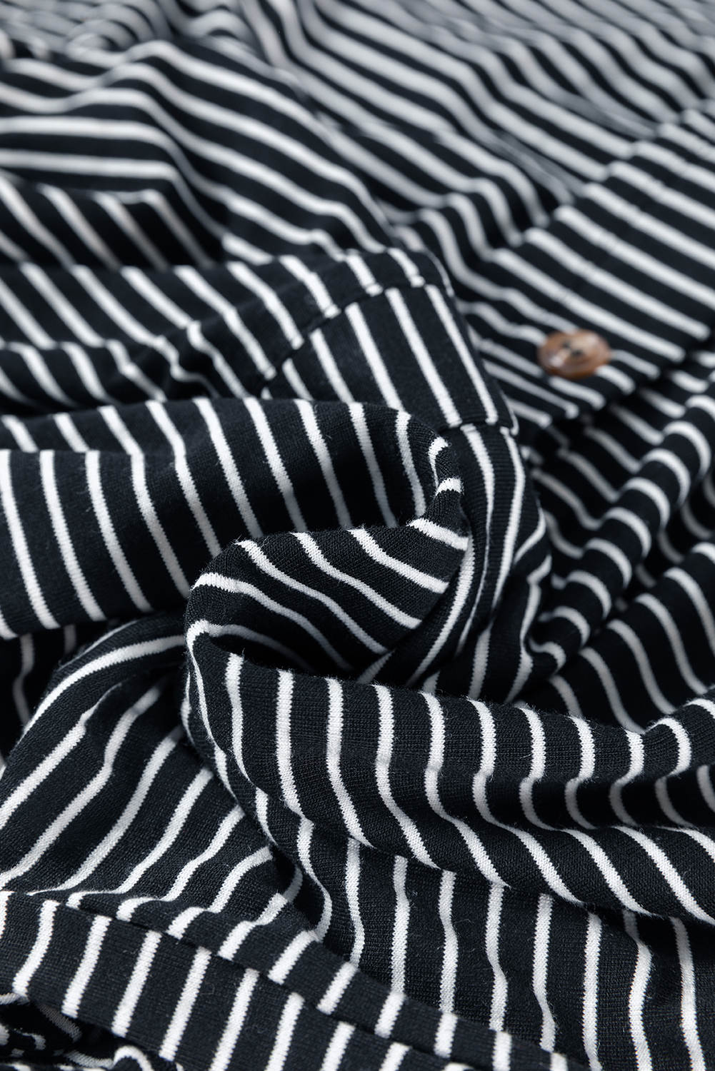 Black white Striped Print Buttoned Wide Leg Sleeveless Jumpsuit - loveforevers