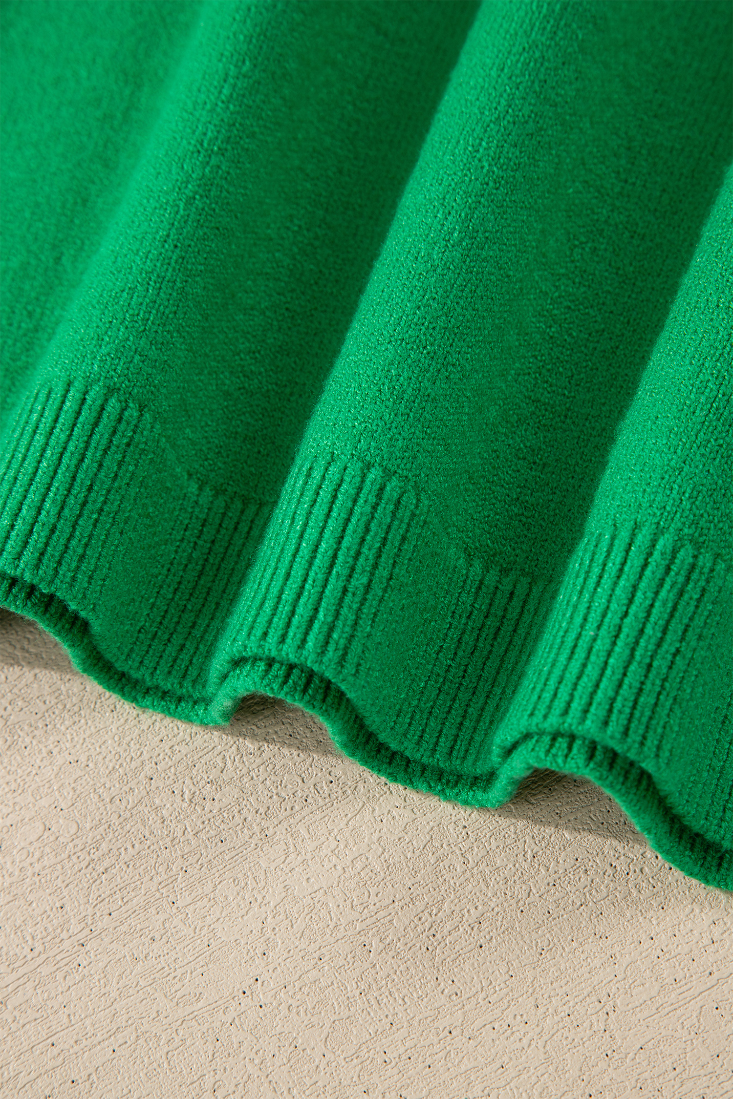 Bright Green Shiny Lucky Striped Flutter Sleeve Round Neck Sweater - loveforevers