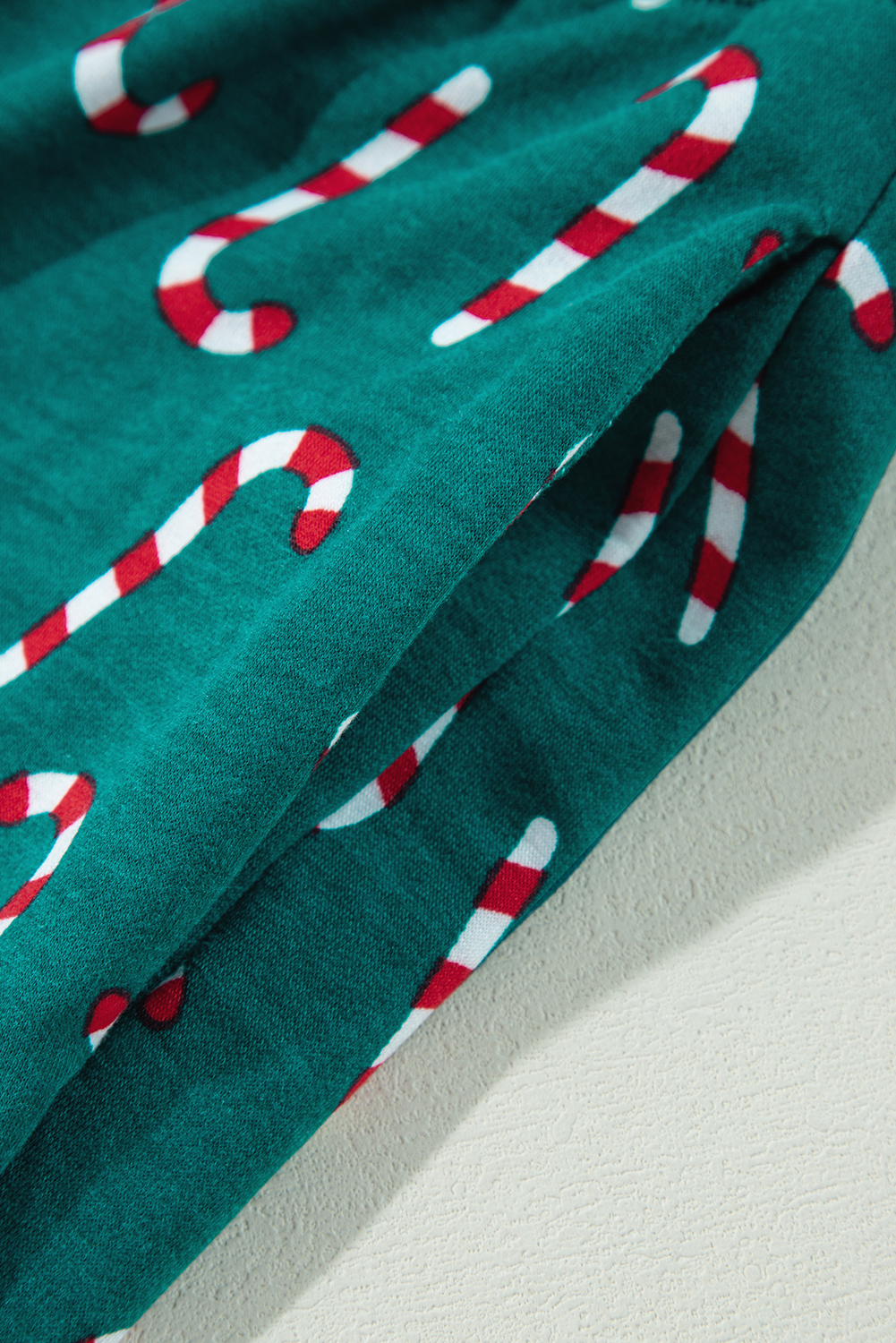 Green Christmas Candy Cane Printed Top and Pants Lounge Set - loveforevers