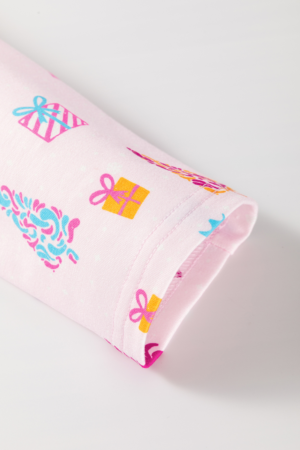 Pink Christmas Twinkle Tree Print Shirt Sleep Dress - loveforevers