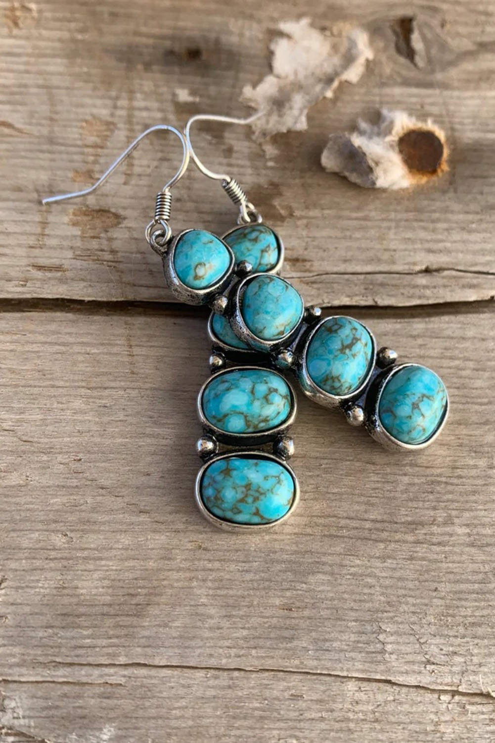 Skobeloff Turquoise Stacked Dangle Earrings - loveforevers