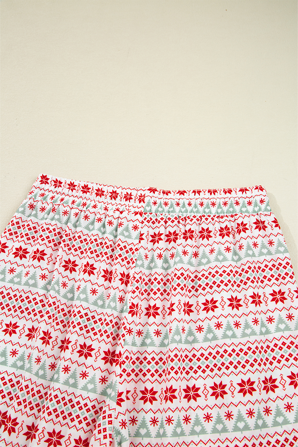 White Christmas Pattern Print Shirt Style Long 2pcs Pajama Set - loveforevers