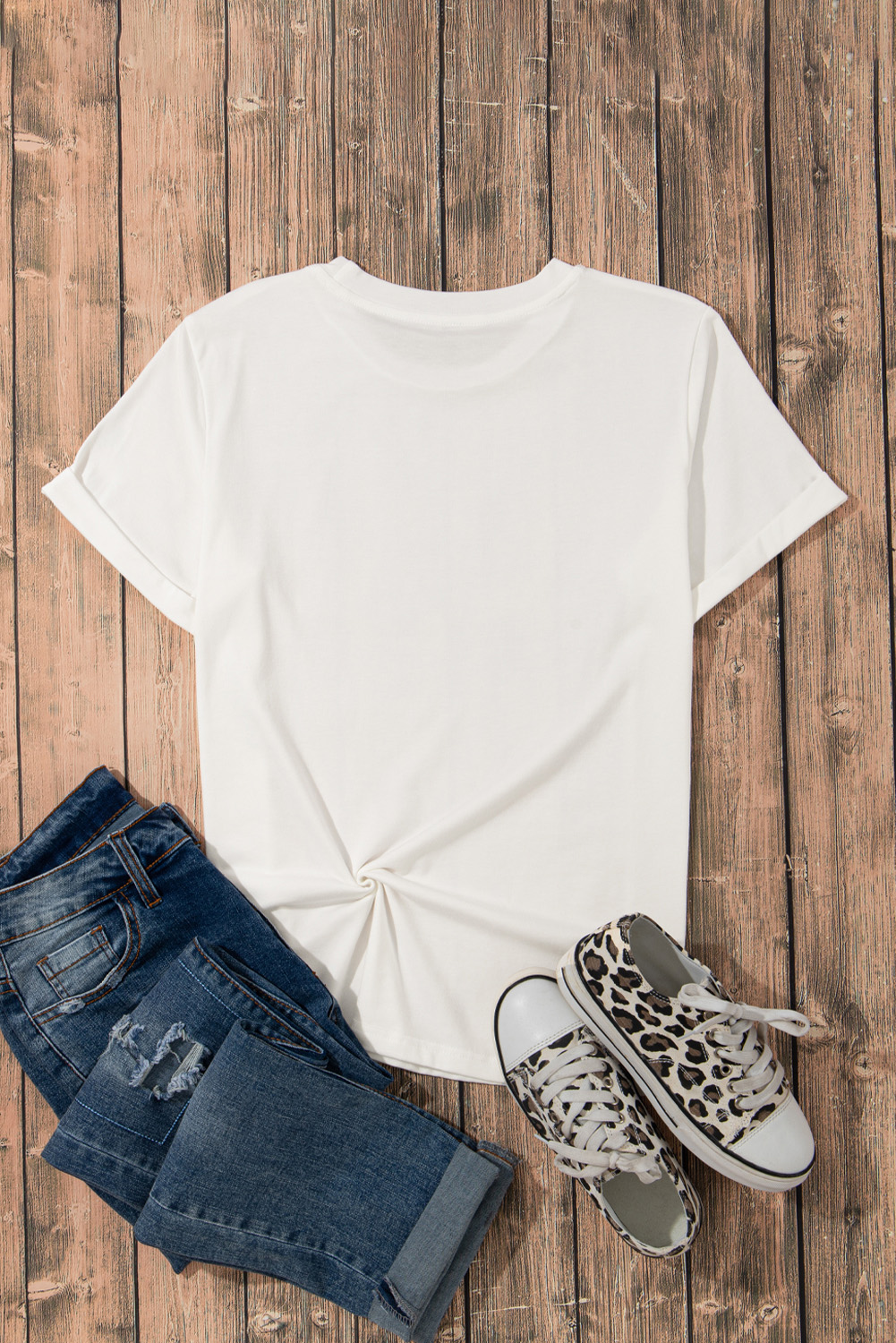 White Made in America Lip Printed O Neck T Shirt - loveforevers