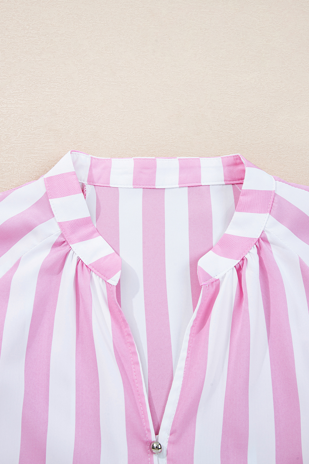 Rose Stripe Bracelet Sleeve Buttons Loose Mini Dress - loveforevers
