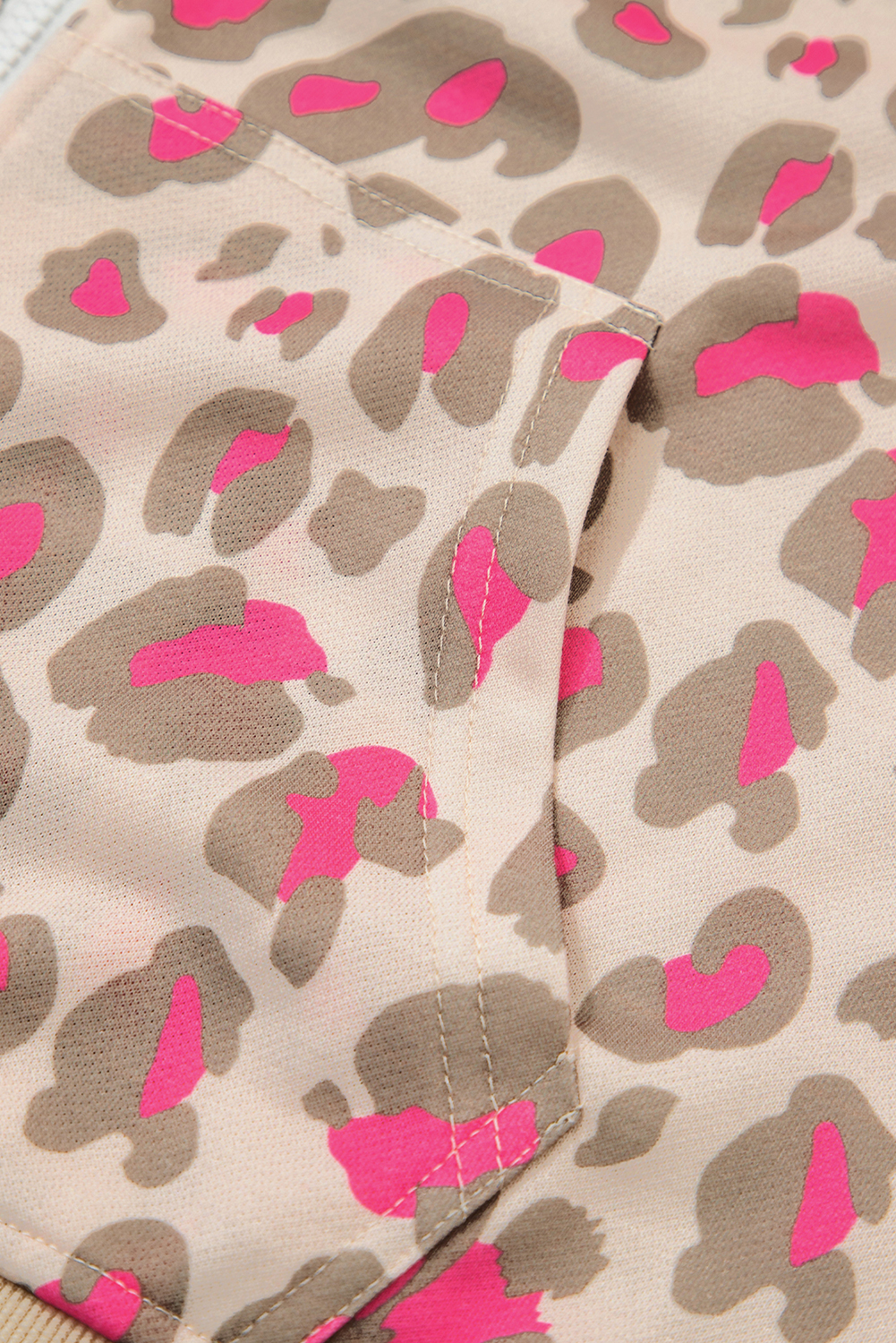 Rose Leopard Print Zip-up Hooded Sweatshirt - loveforevers