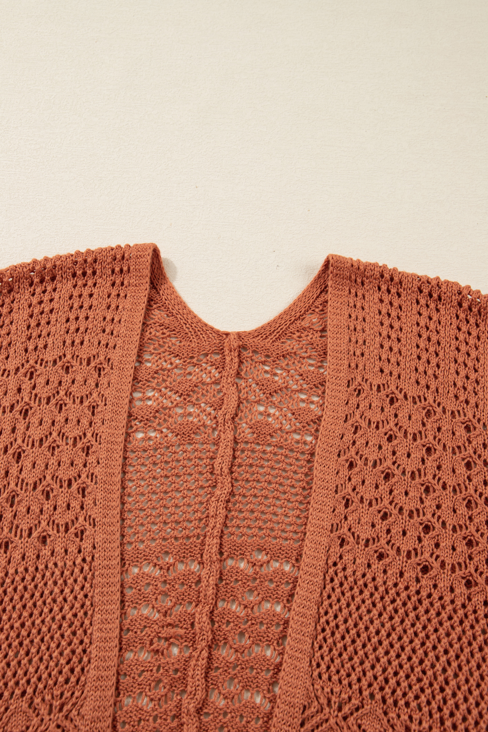 Redwood Burl Mixed Pattern Knitted Open Front Plus Cardigan - loveforevers