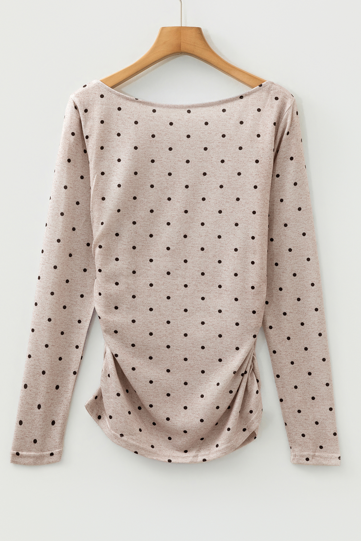 Jet Stream Polka Dot Boat Neck Knit Long Sleeve T Shirt - loveforevers