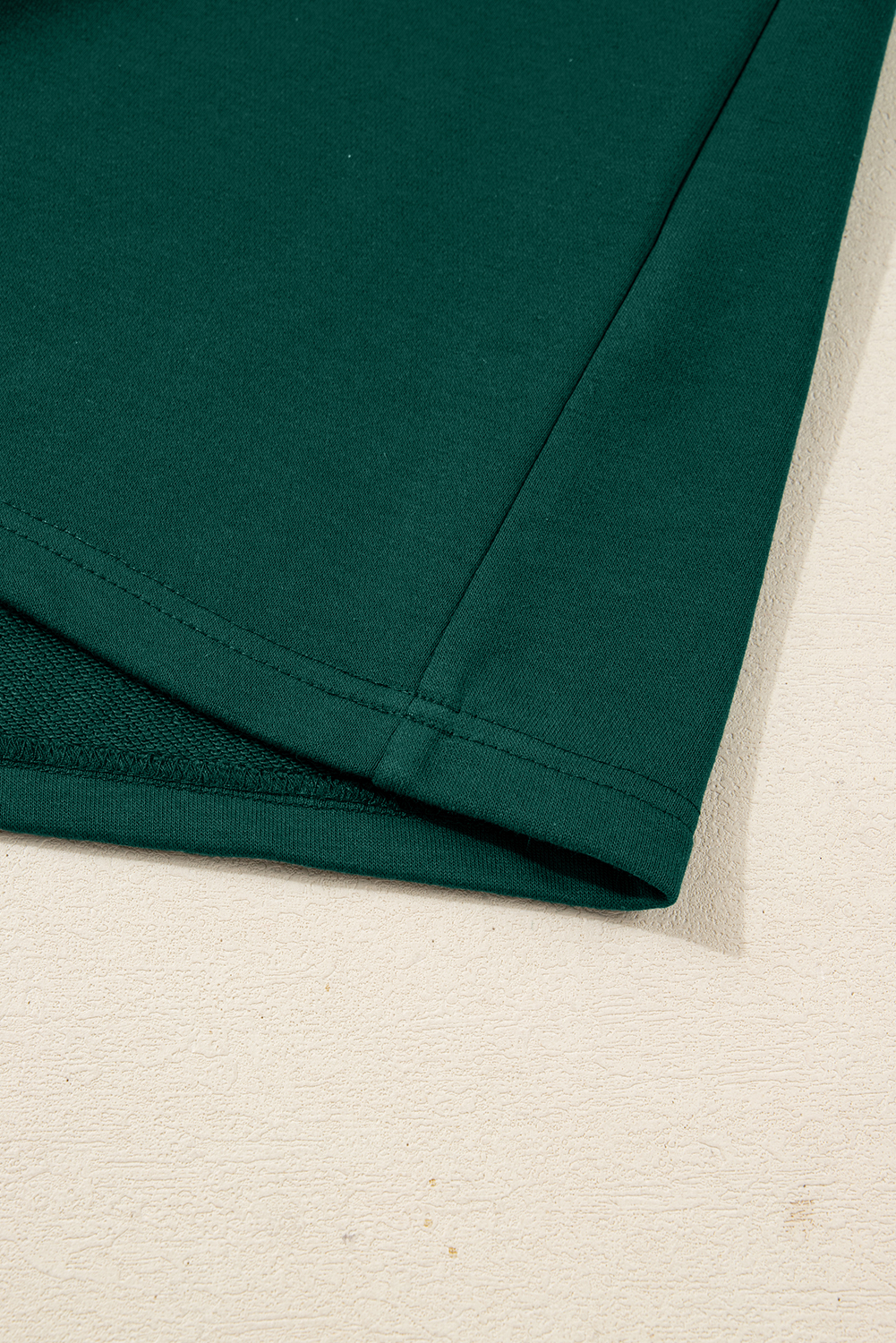 Dark Green Pearl Embellished Drop Shoulder Pullover Elastic Waist Mini Skirt Set - loveforevers