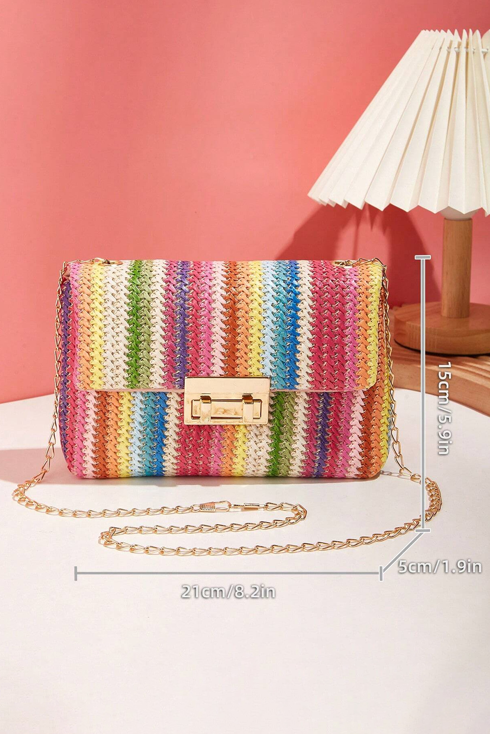 Iceland Blue Striped Crochet Flapped Single Shoulder Bag - loveforevers
