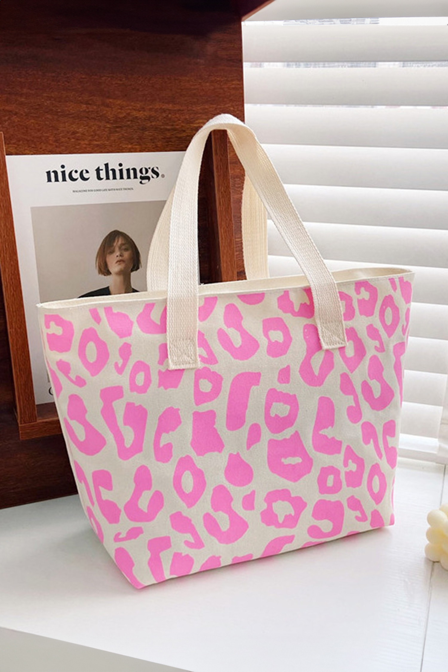 Black Leopard Print Canvas Tote Bag - loveforevers