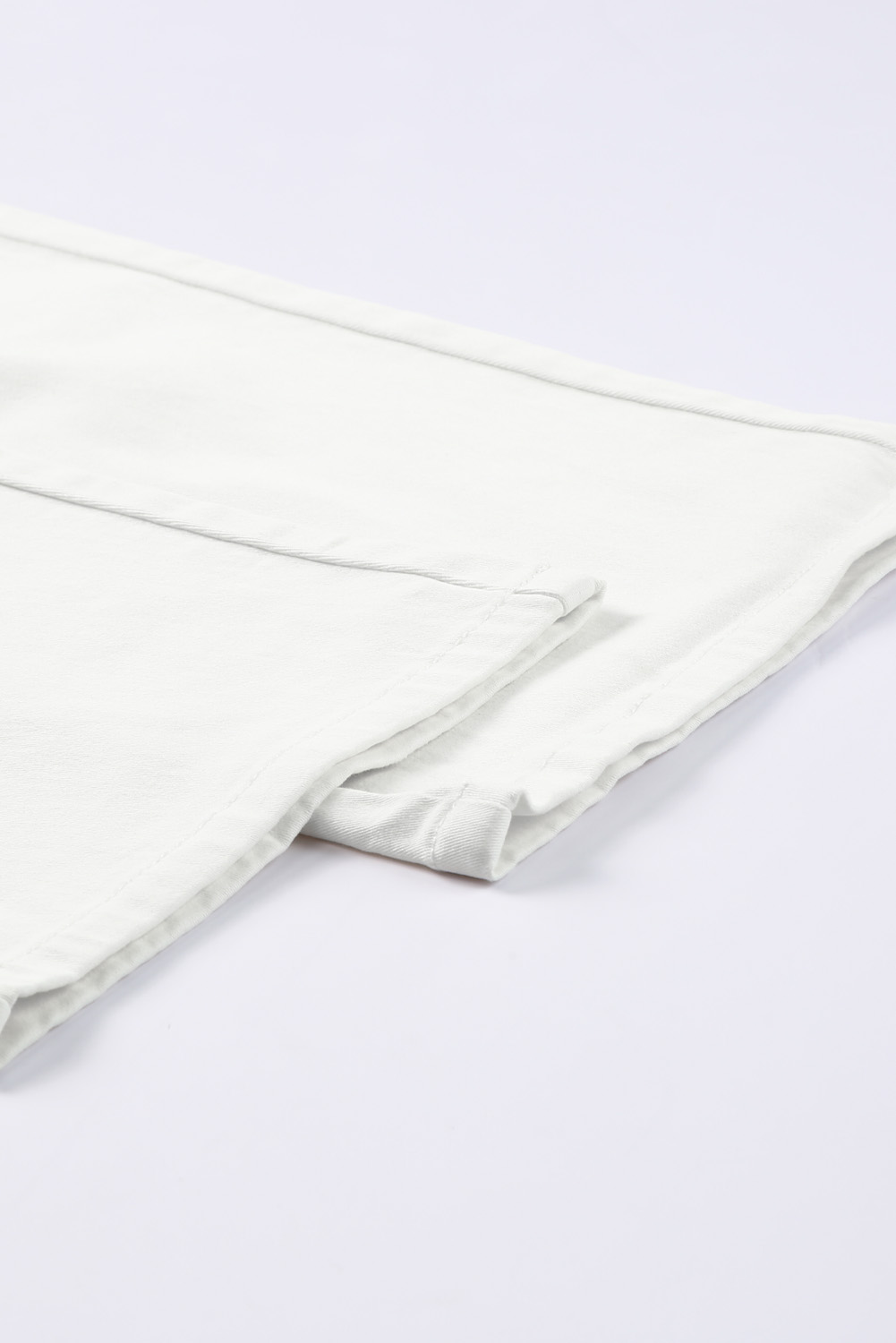 White High Waist Straight Leg Cargo Pants with Pockets - loveforevers
