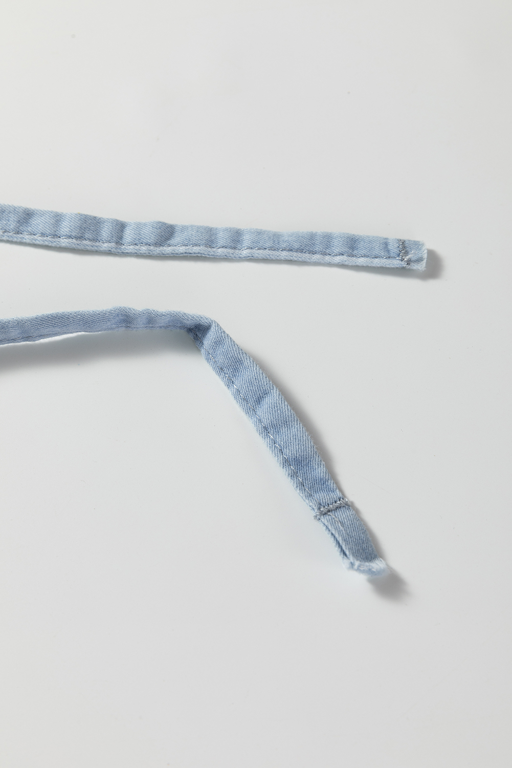 Blue Stripe Chambray Wide Leg Tied Elastic Waist Trousers - loveforevers
