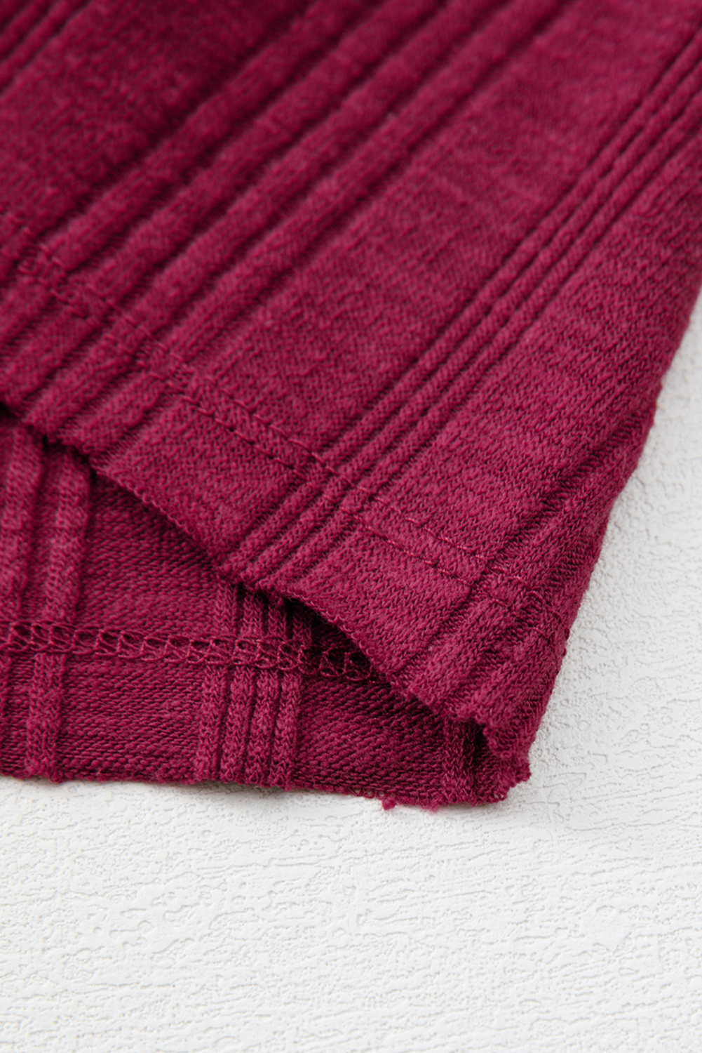 Red Dahlia Ribbed Textured Exposed Stitching Knit Tank Top - loveforevers
