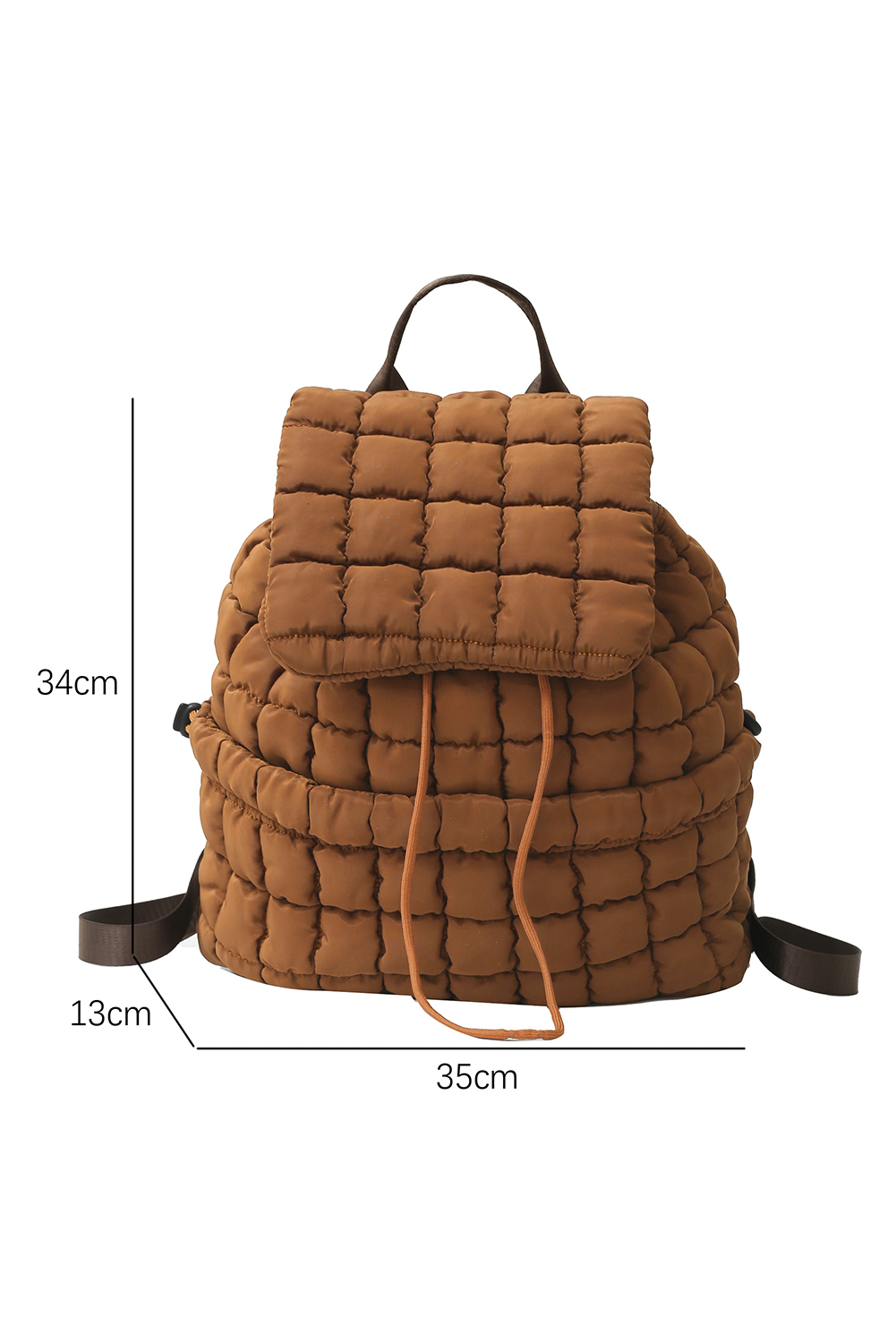 Black Solid Flapped Quilted Puffer Backpack - loveforevers
