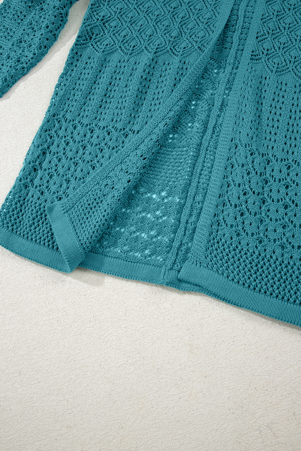 Redwood Burl Mixed Pattern Knitted Open Front Plus Cardigan - loveforevers