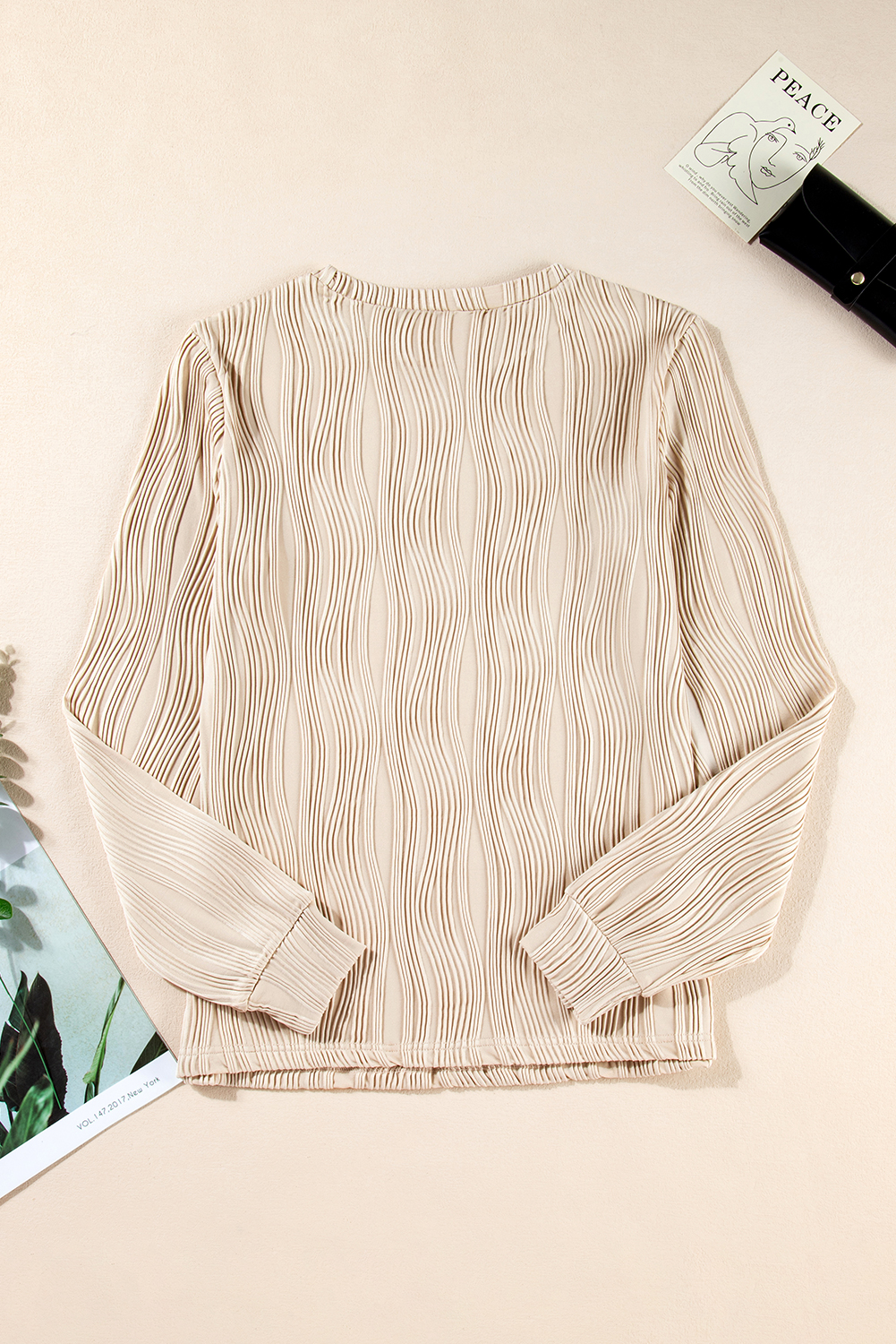 White Wavy Textured Mock Neck Cap Sleeve Top - loveforevers