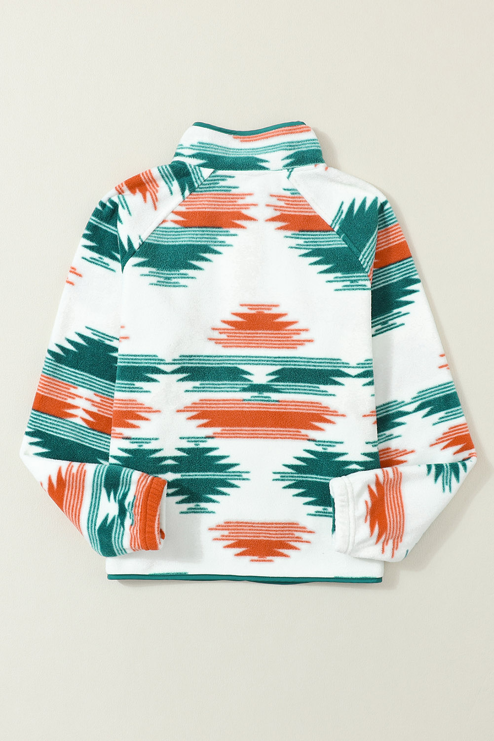 Multicolour Western Aztec Snap Buttoned Fleece Jacket - loveforevers