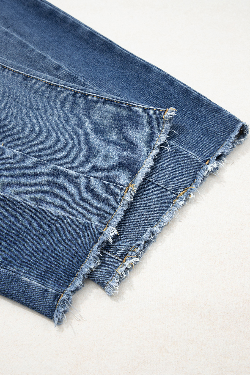 Ashleigh Blue Stitched Raw Hem Wide Leg Loose Jeans - loveforevers