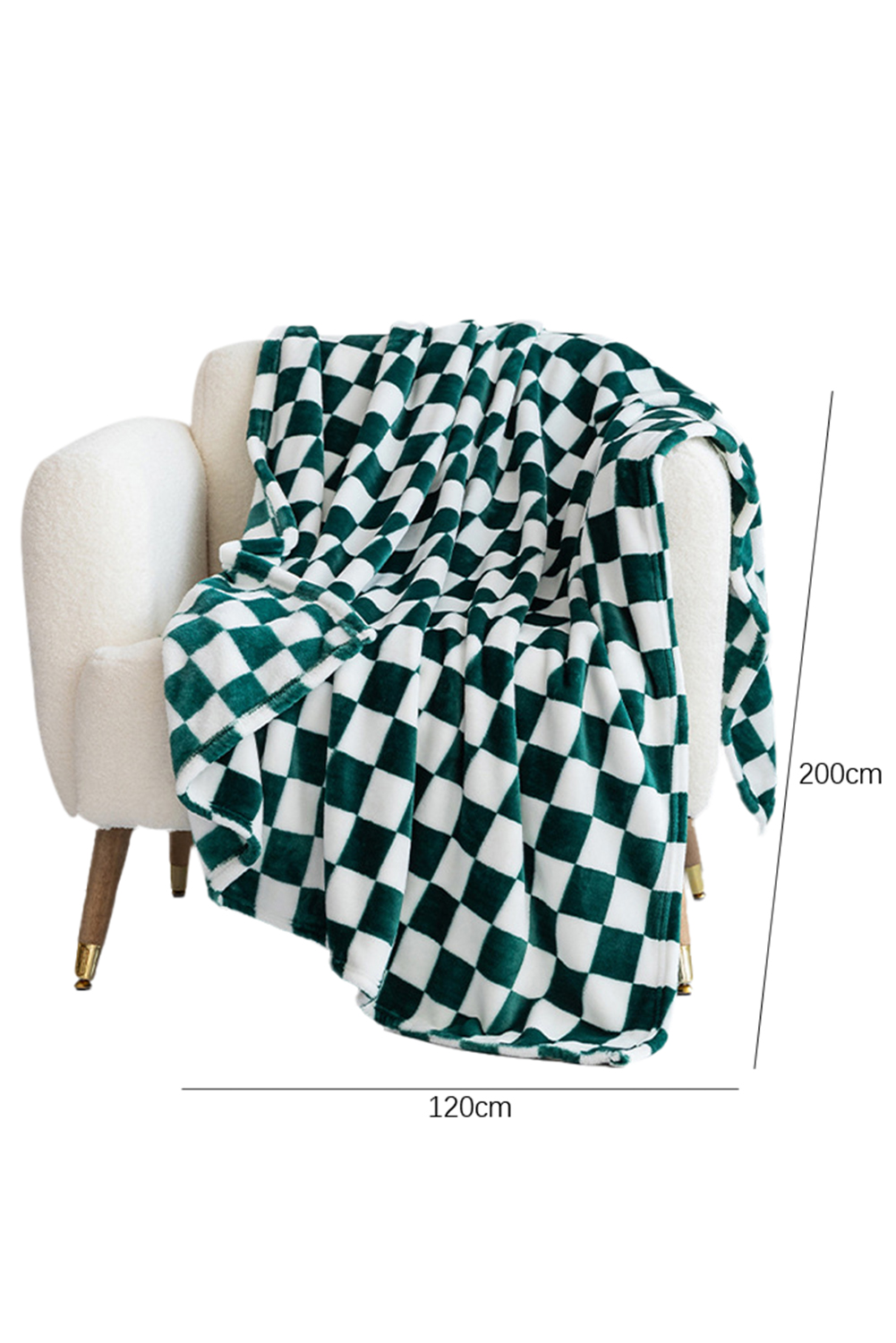 Yellow Checkerboard Printed Soft Throw Blanket 120*200cm - loveforevers