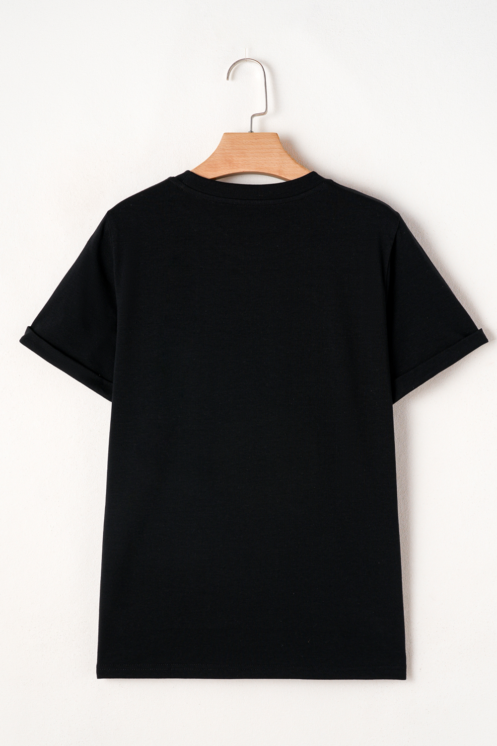 Black Rhinestone Christmas Tree Round Neck Graphic Tee - loveforevers