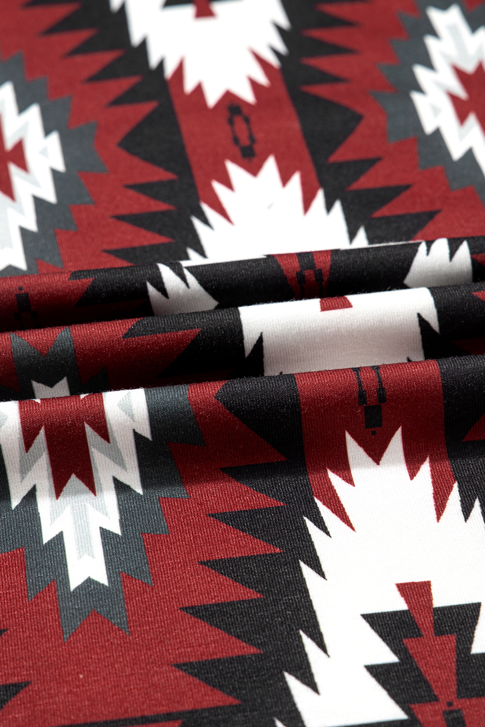 Red Western Aztec Printed Long T-shirt Dress - loveforevers