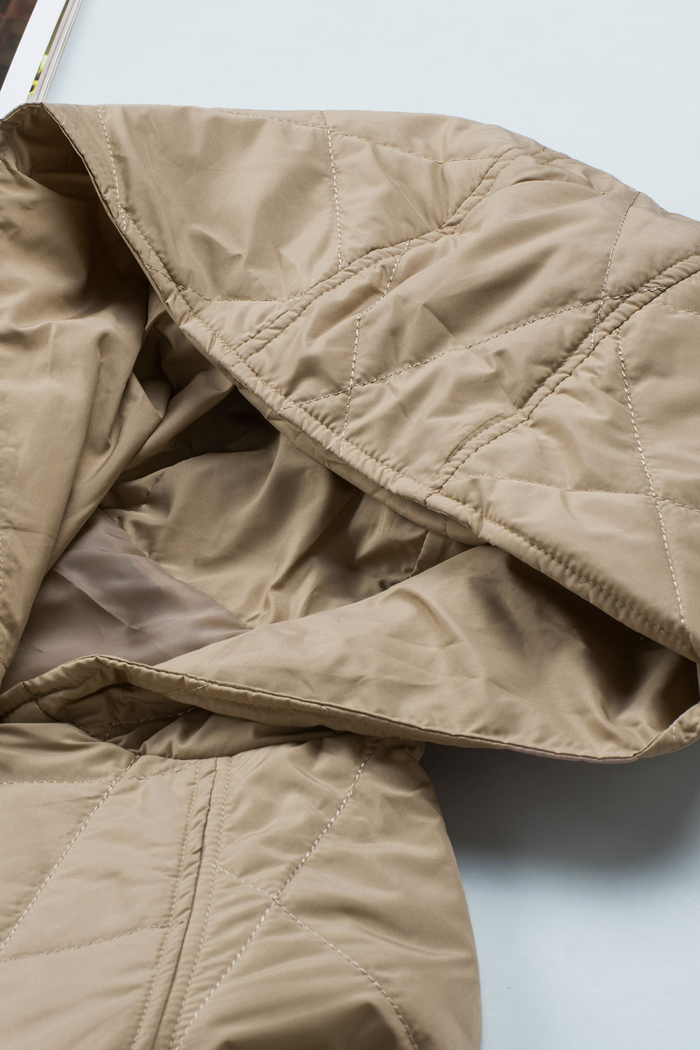 Green Quilted Snap Button Hooded Puffer Coat - loveforevers