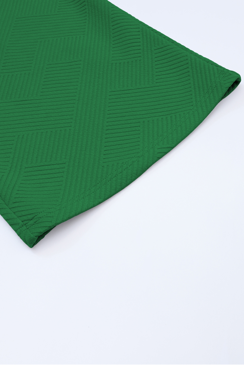 Dark Green Textured Loose Fit T Shirt and Drawstring Pants Set - loveforevers