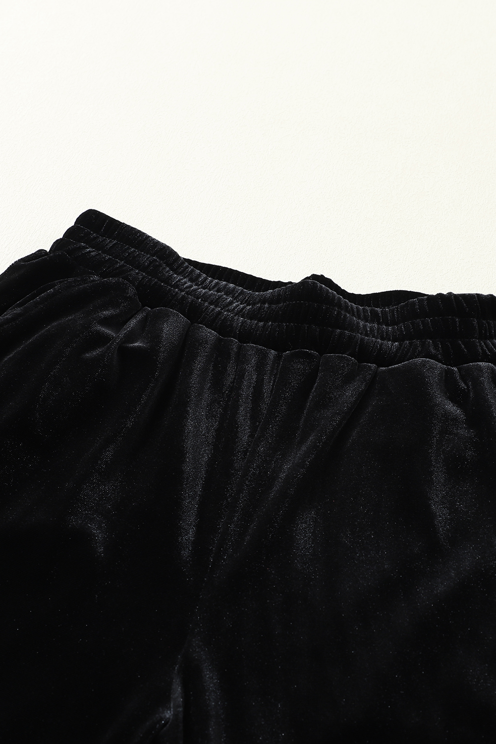 Black Solid Velvet Jogger Pants - loveforevers