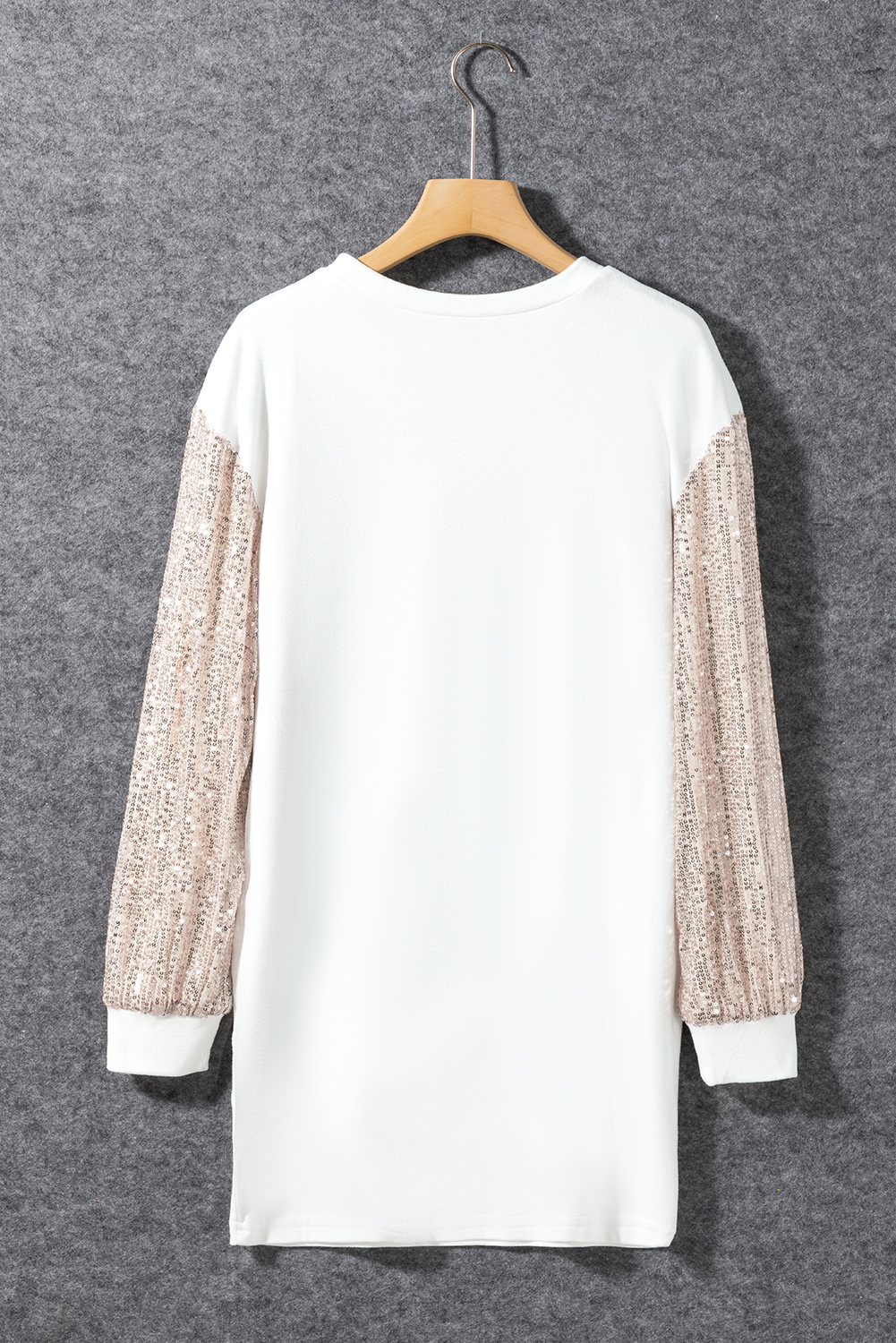 White Sequin Puff Sleeve Shift Mini Dress - loveforevers