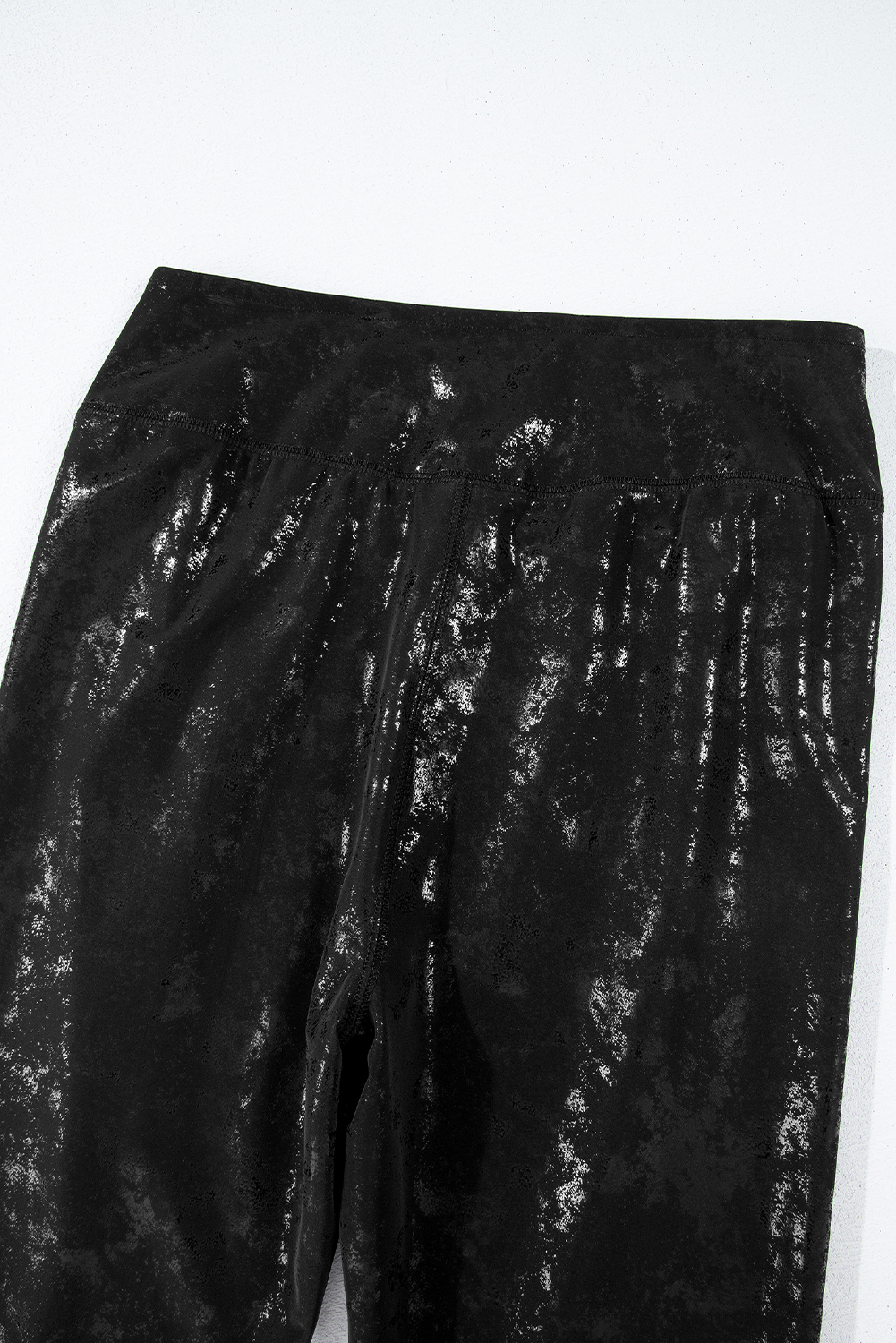 Black Faux Leather Splits High Waist Leggings - loveforevers