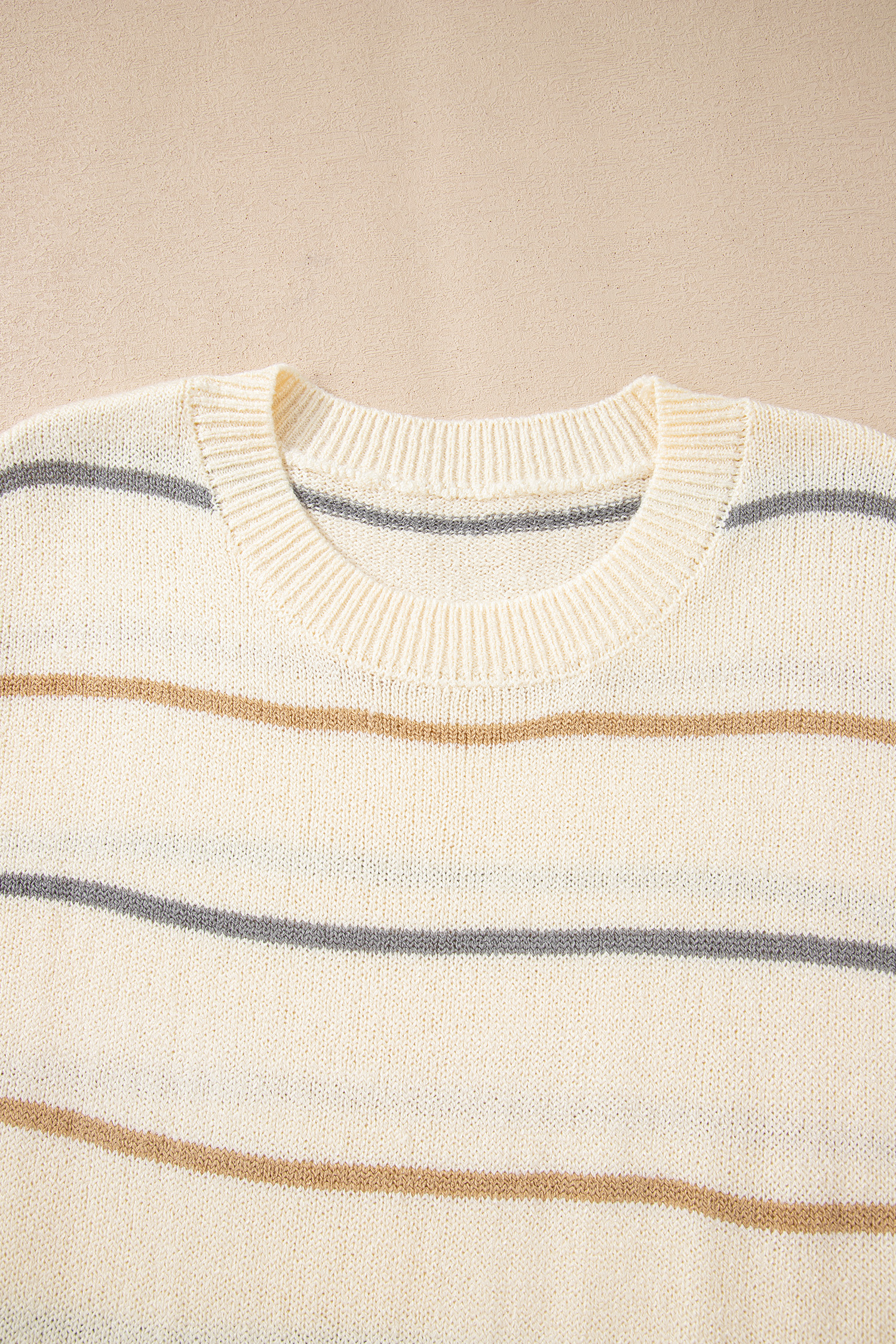 Multicolour Striped Buttoned Front V Neck Drop Shoulder Cardigan Sweater - loveforevers