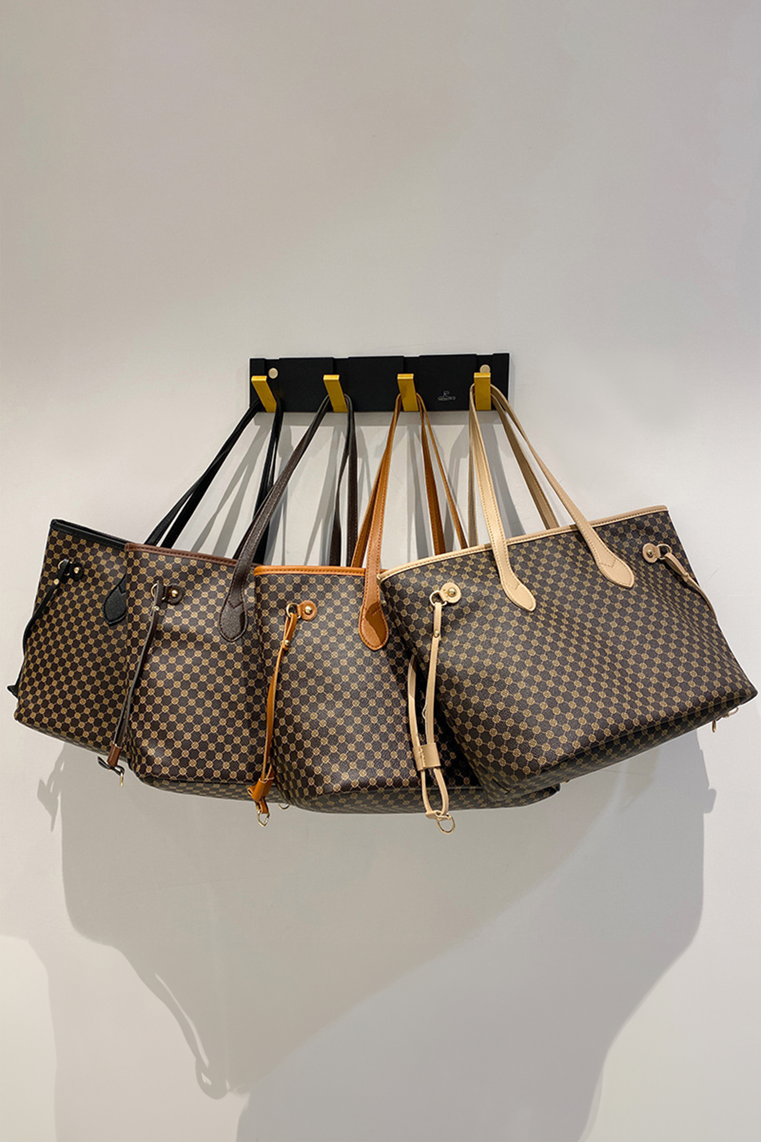 Coffee Luxury Fashion Print PU Leather Versatile One Shoulder Tote Bag - loveforevers