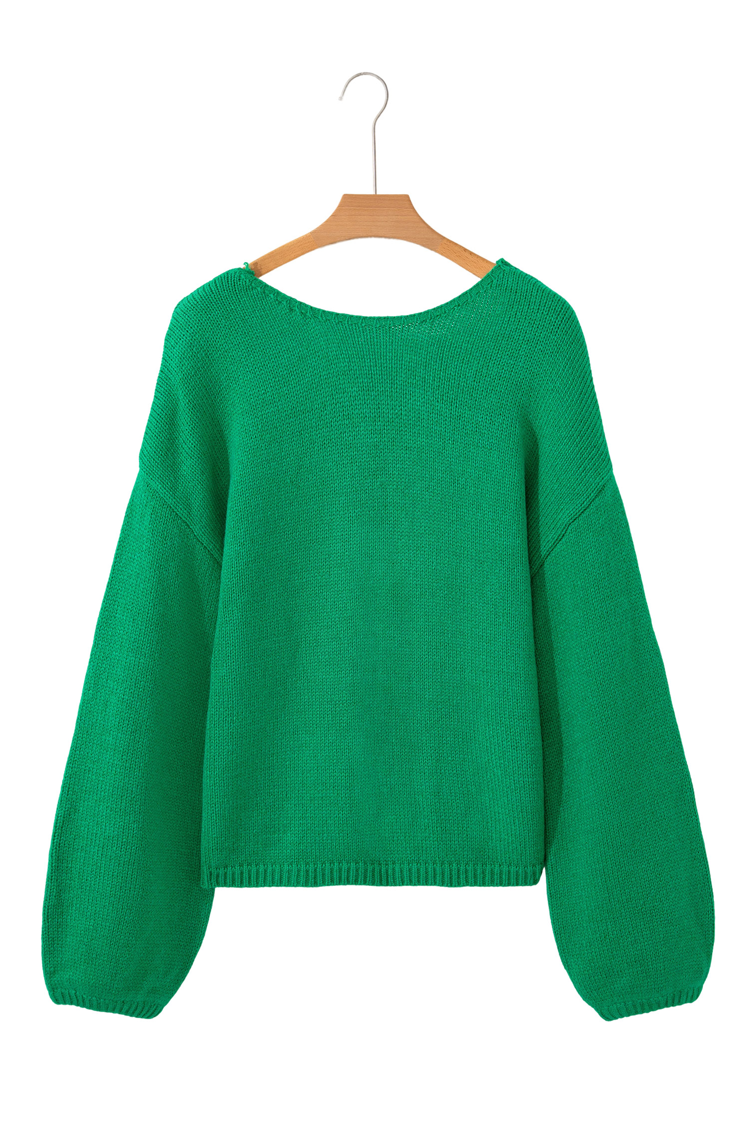 Bonbon Festive Bow Backless Bubble Sleeve Sweater - loveforevers