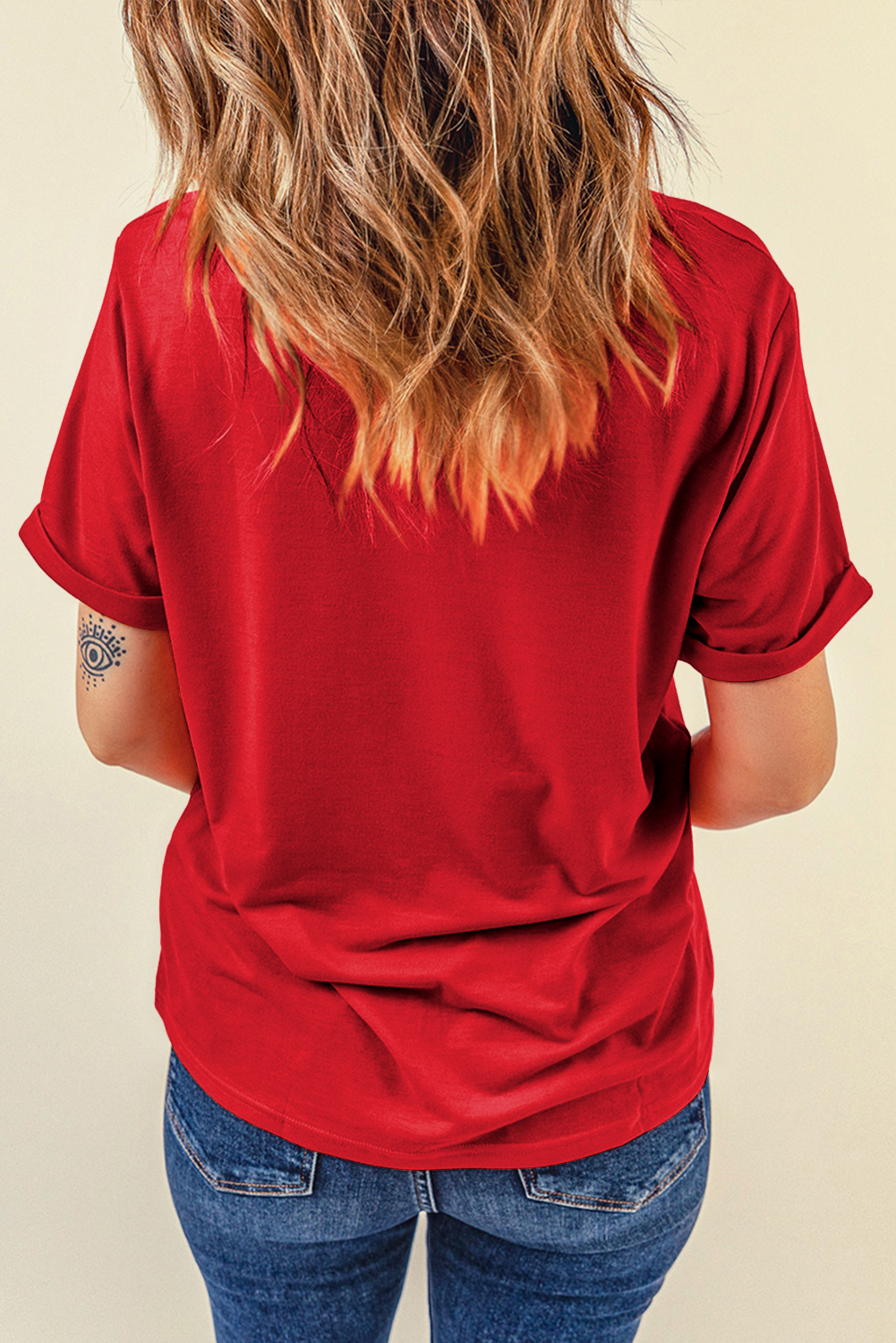 Red Diverse Heart Printed Crewneck Valentines Tee - loveforevers